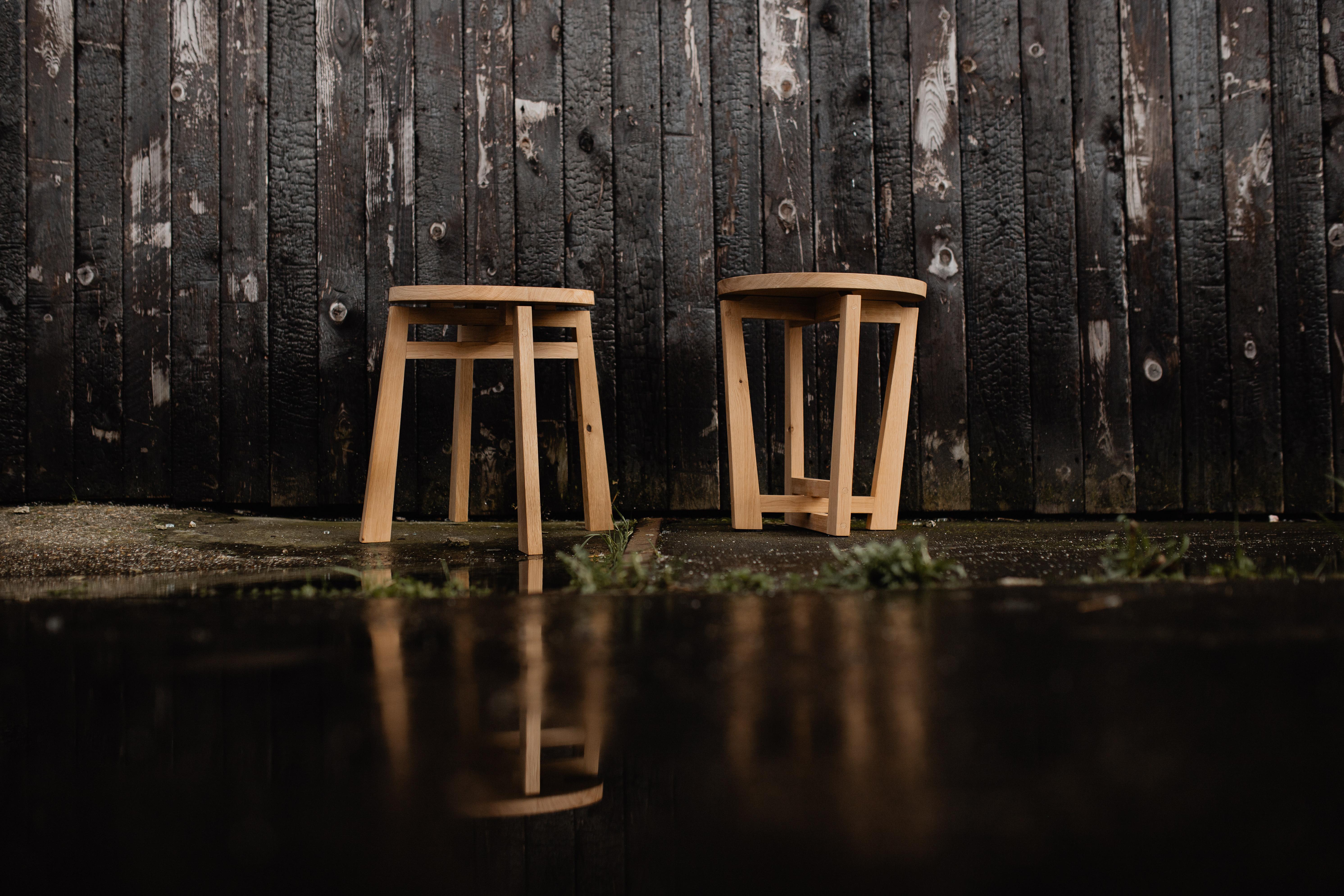 Oak Redemption Side Table 1 by Albert Potgieter Designs For Sale