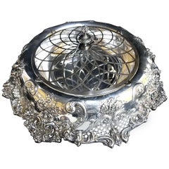 Redlich Antique Sterling Silver Art Nouveau Centrepiece Bowl with Liner and Lid