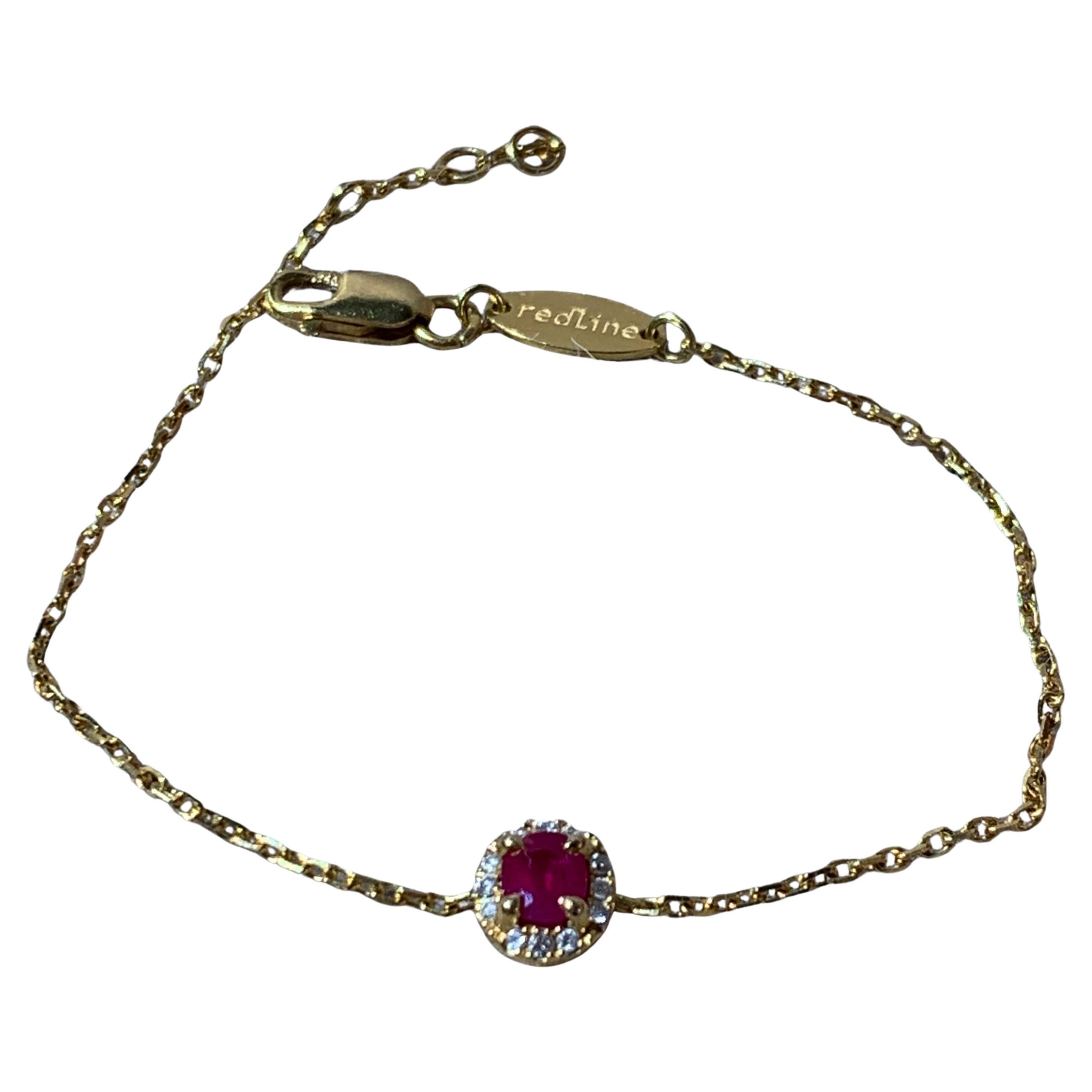 Redline 18K Gold Damenarmband Set mit Rubin und Diamanten