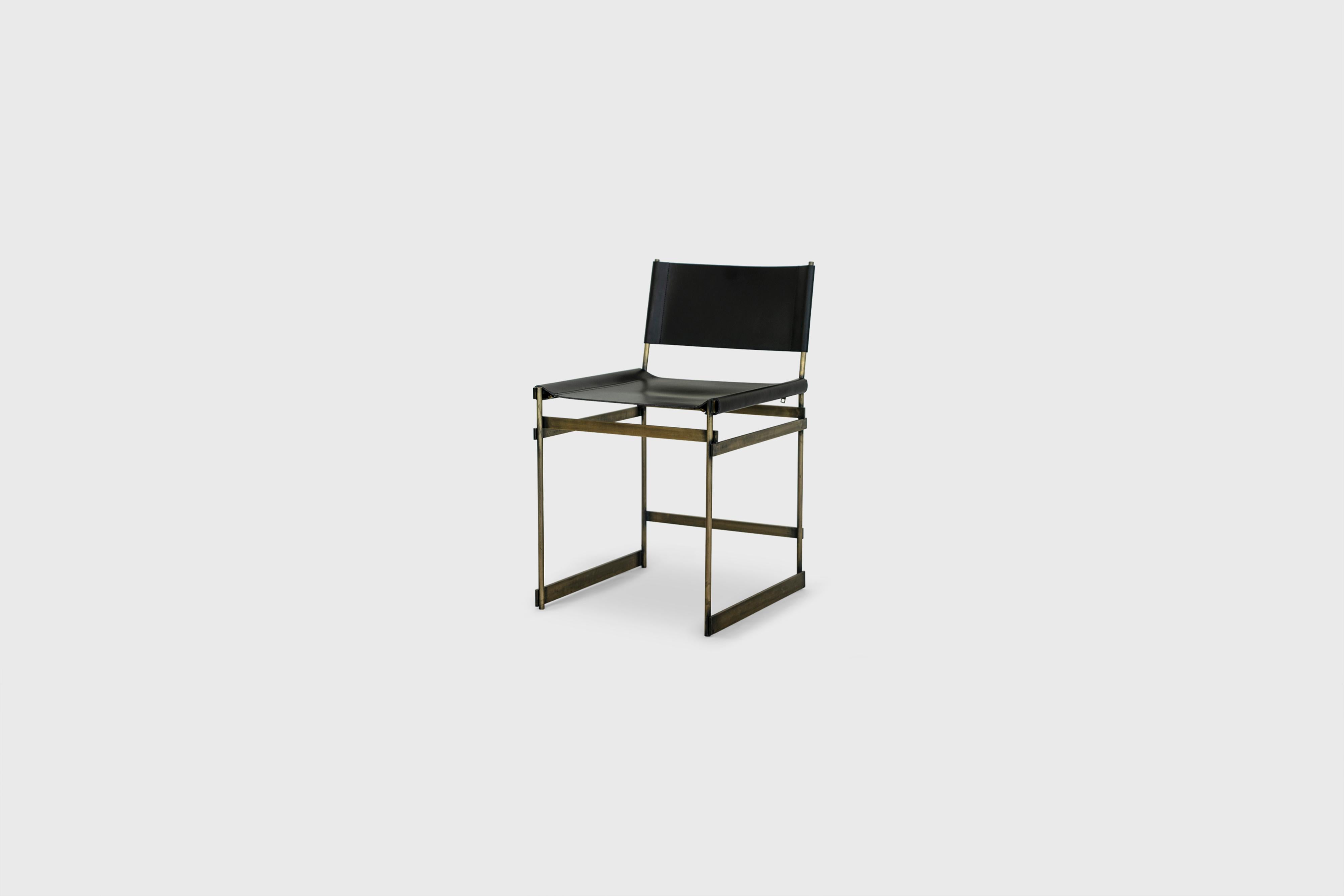 The Redo Chair in National Leather Seat, Aged Brass Finished Steel Frame
and Brass Zips

Designer: Alexander Diaz Anderson 

Dimensions 
L 44.3cm/17.4”
W 51.0cm/20.0”
H 73.0cm/28.7”

All our items are customizable to your size, requirements and