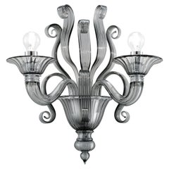 Redon 5308 02 Wall Sconce in Glass and Polished Chrome, by Barovier&Toso