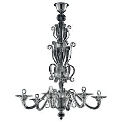 Redon 5308 06 Chandelier in Glass and Polished Chrome, by Barovier&Toso