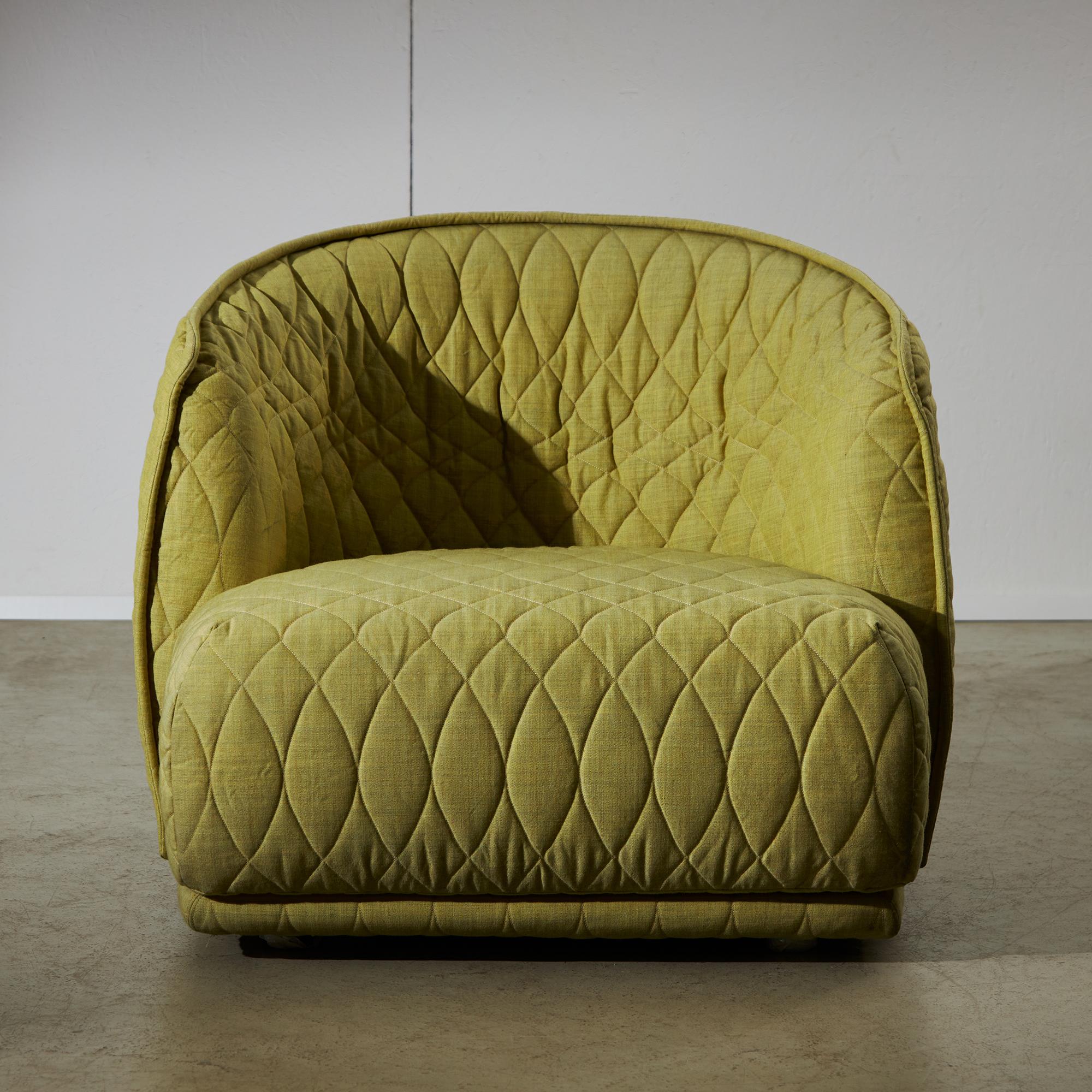 The Redondo Armchair, created by Patricia Urquiola for Moroso in 2010, showcases Urquiola's unique style in furniture design with its rounded shape that promotes relaxation, making it a favorite for both homes and businesses. This armchair combines