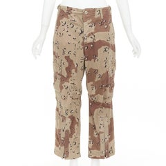 REDONE Desert Camo beige brown cotton blend camouflage cargo cropped pants S