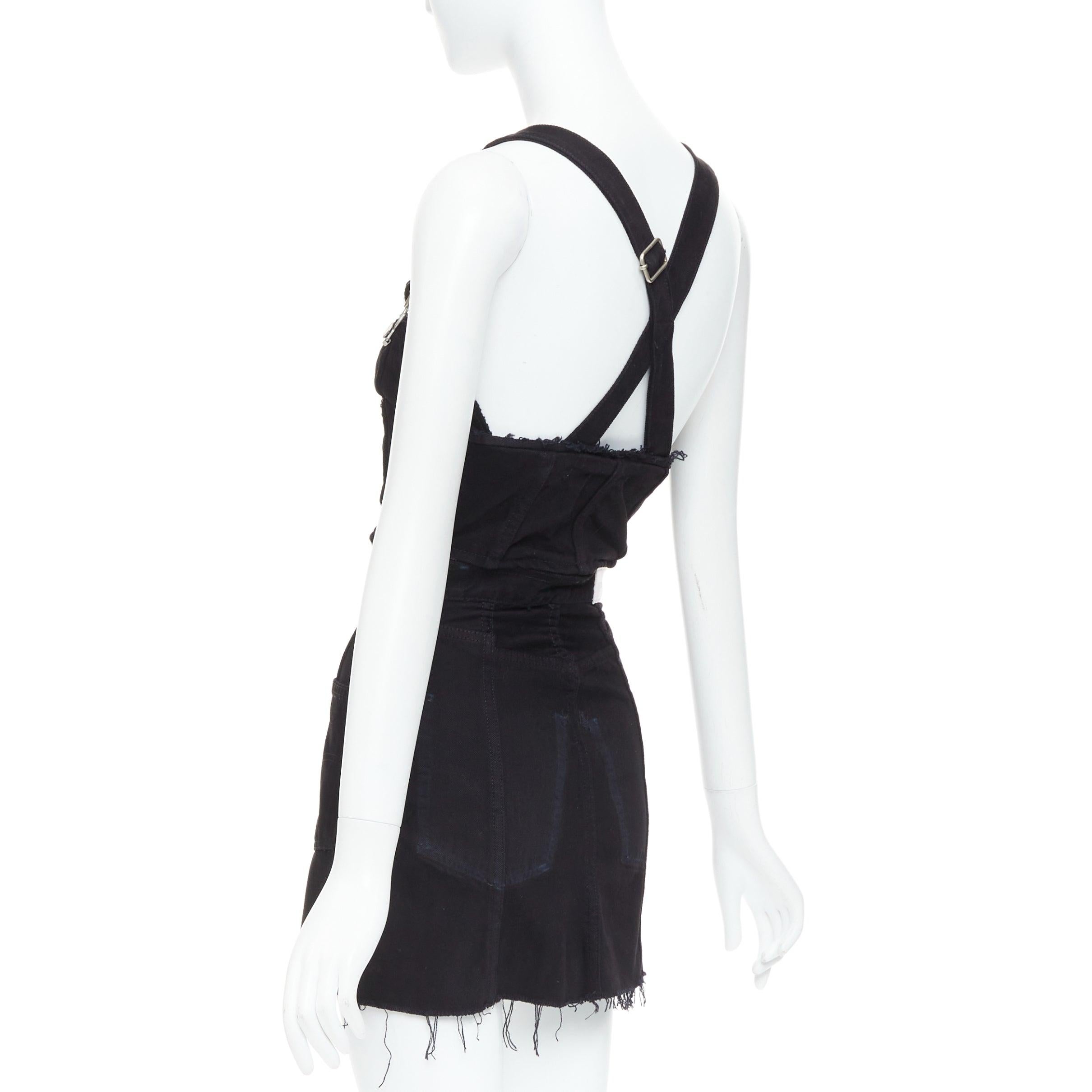 Women's REDONE LEVI'S black cotton recontructed zipper pocketed dress XS For Sale