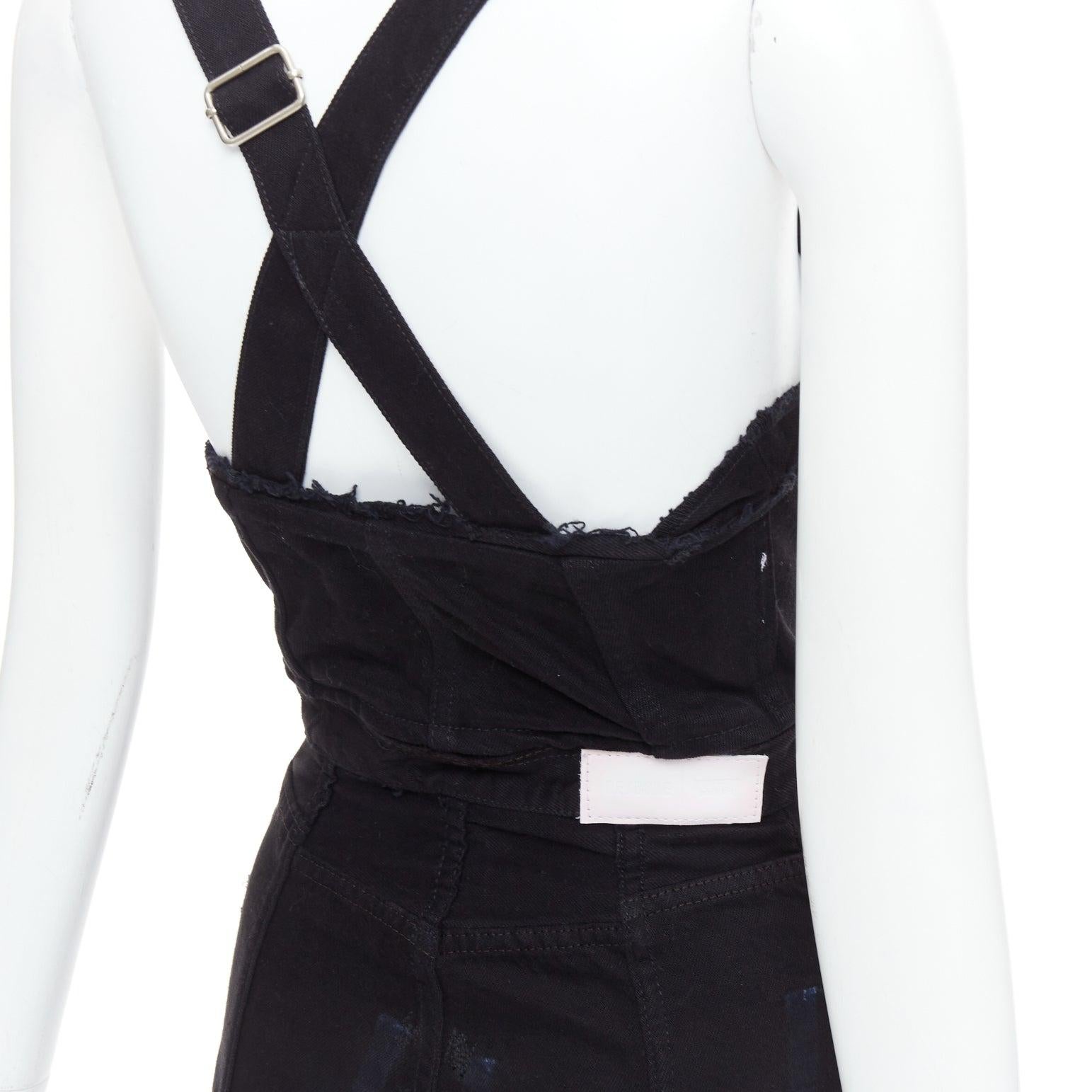 REDONE LEVI'S black cotton recontructed zipper pocketed dress XS For Sale 1