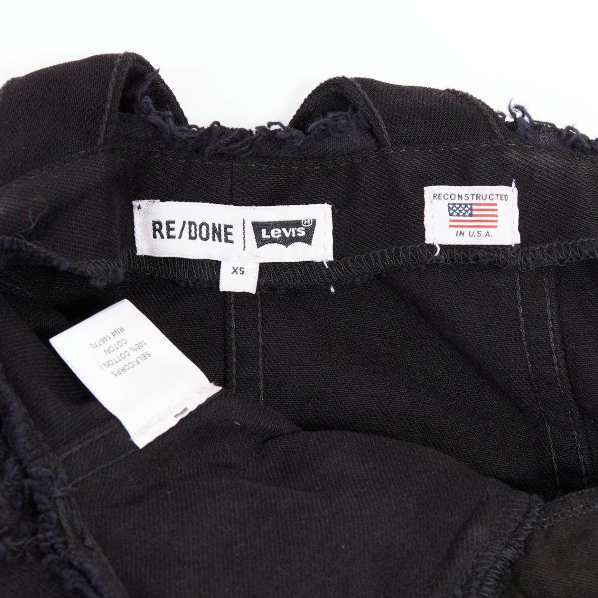 REDONE LEVI'S black cotton recontructed zipper pocketed dress XS For Sale 3