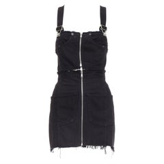 REDONE Levi's abito nero in cotone ricomposto con tasca a cerniera XS