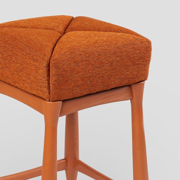 Woodwork Redova Stool in Lacquered Wood For Sale