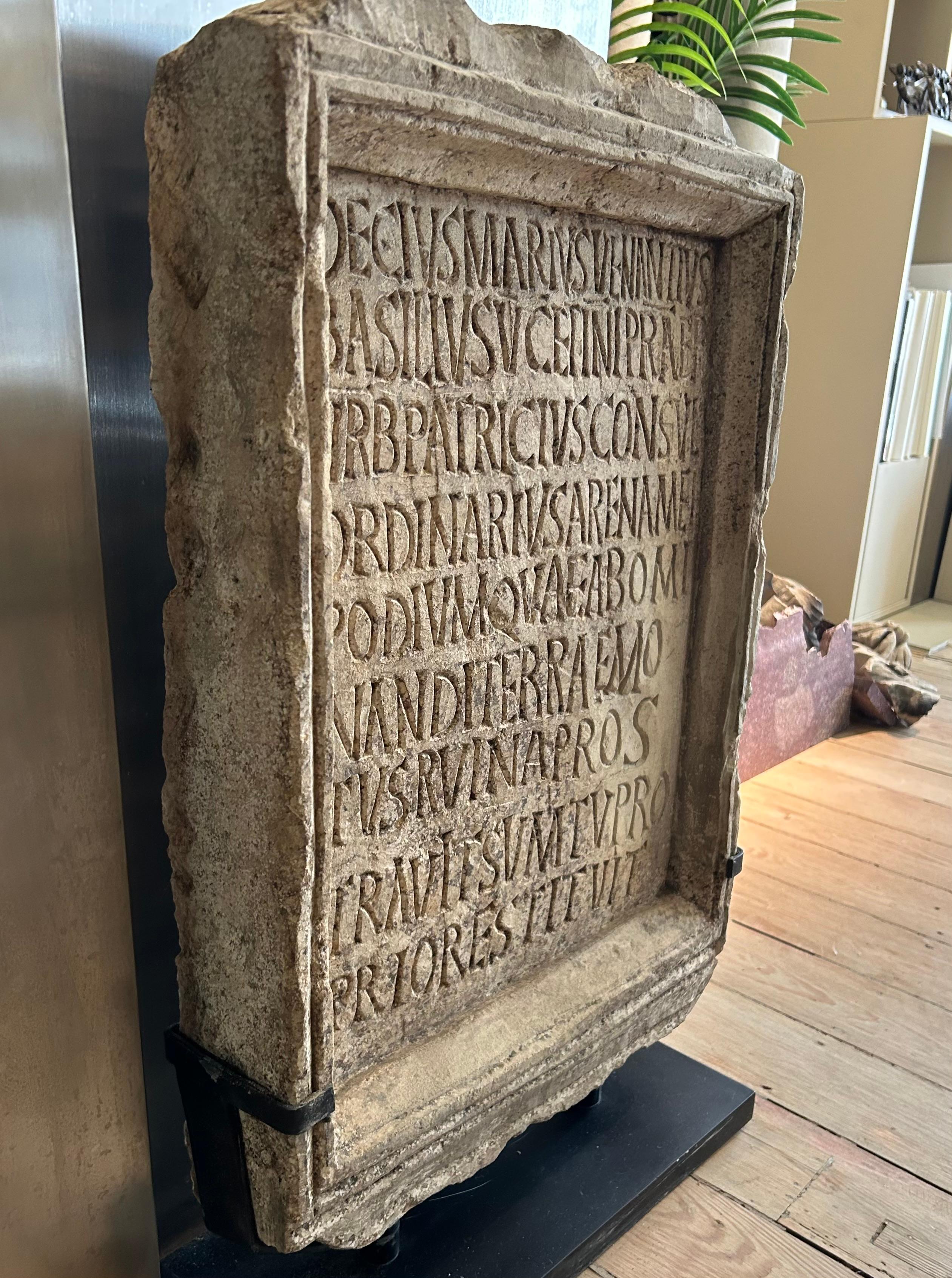Grand Tour Reduced-size inscription as on the famous Roman epitaph of the Coliseum 