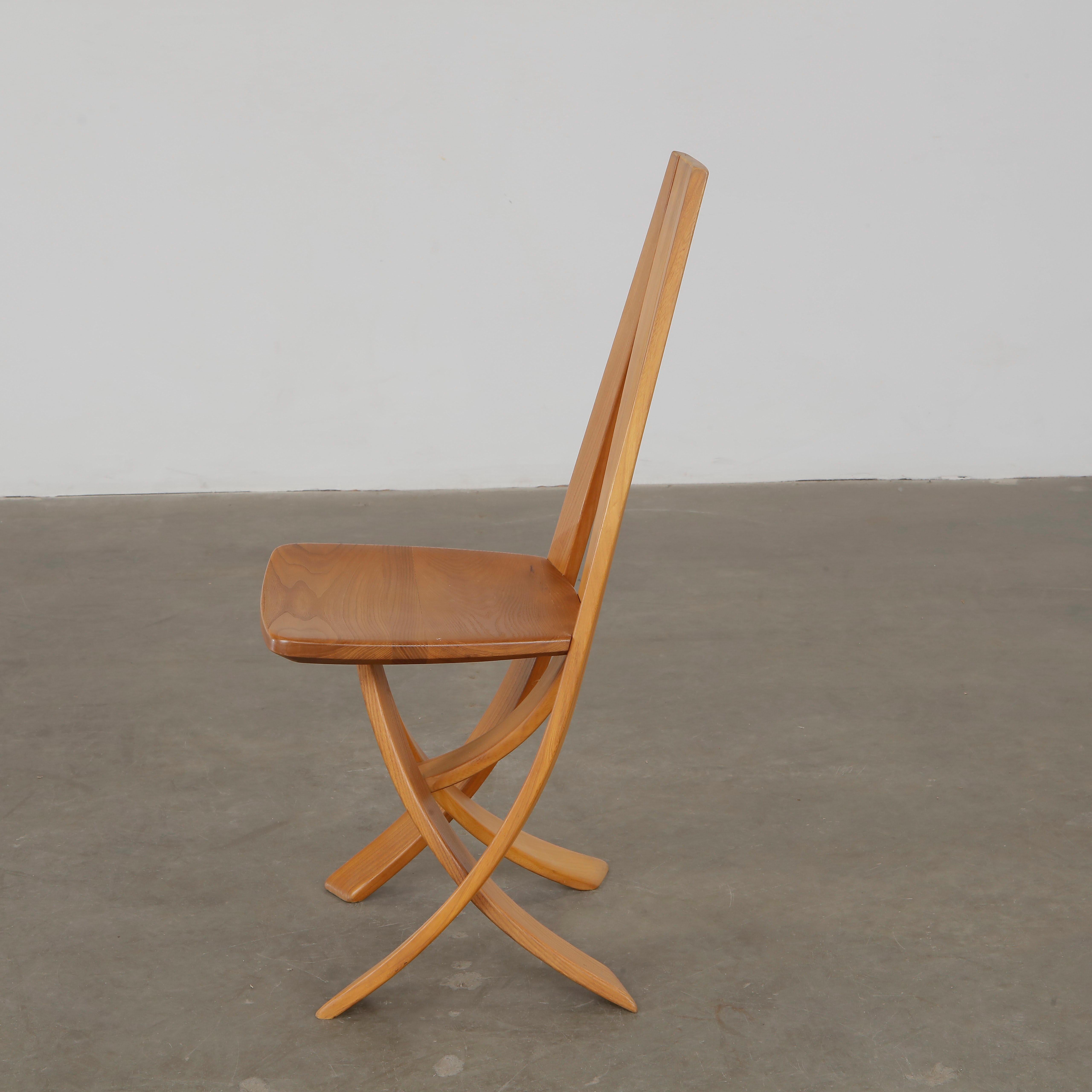 Redureau for Seltz, Set of Six Wood Chairs, 1970s in vendita 8