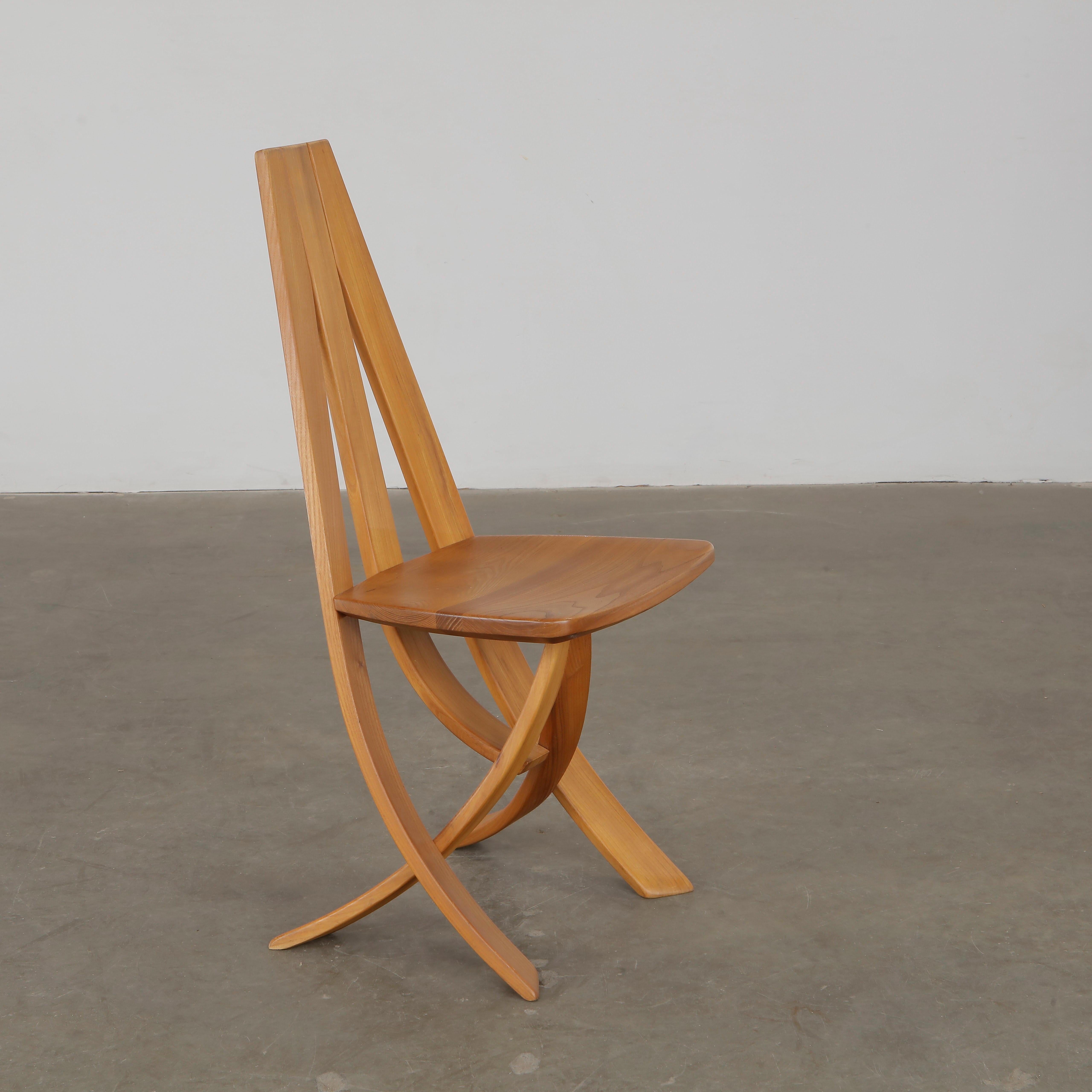Redureau for Seltz, Set of Six Wood Chairs, 1970s in vendita 13