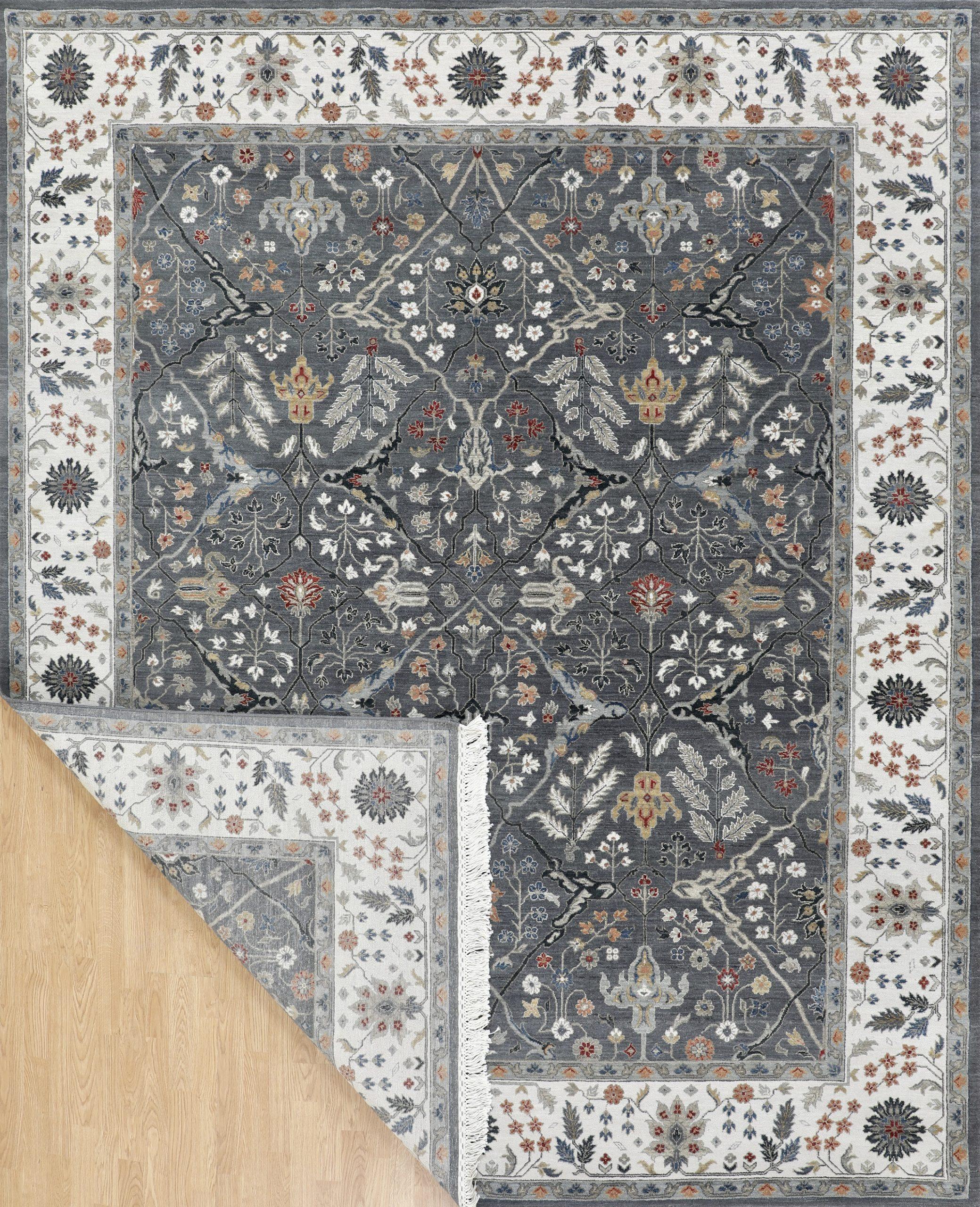 Hand-knotted using Persian technique.

Our production- this rug measures 8' 2