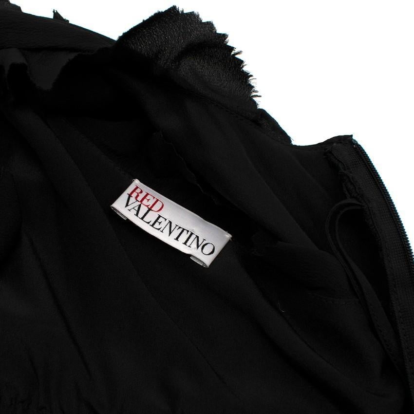 REDValentino Black Silk Crepe de Chine Ruffle Trim Dress - US 6 For Sale 1