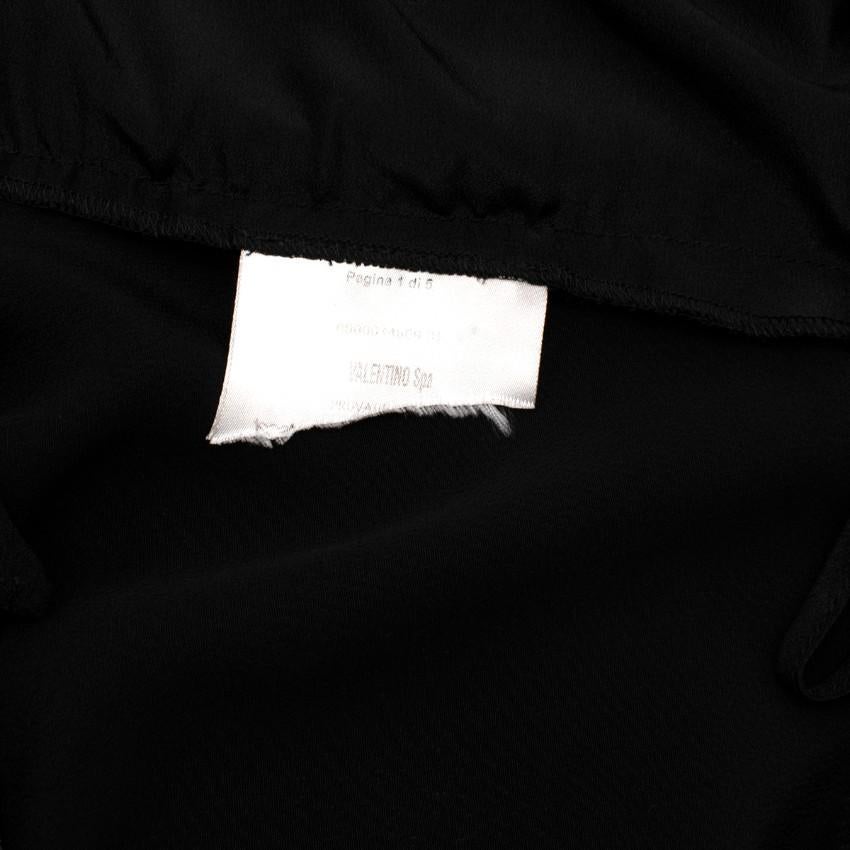 REDValentino Black Silk Crepe de Chine Ruffle Trim Dress - US 6 For Sale 2