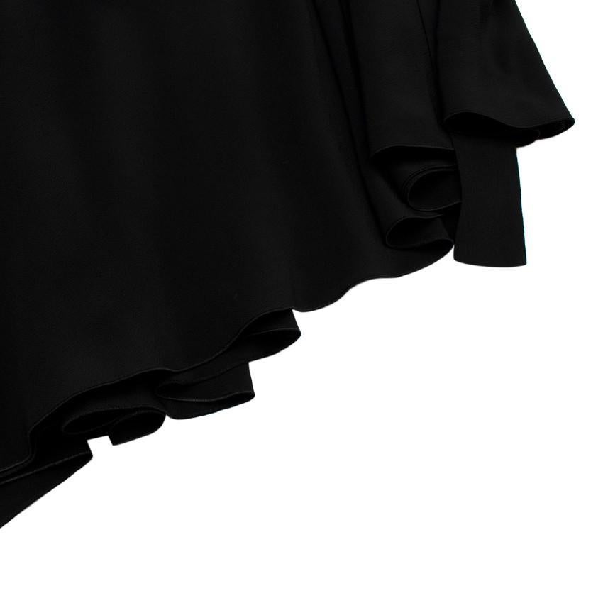 REDValentino Black Silk Crepe de Chine Ruffle Trim Dress - US 6 For Sale 3