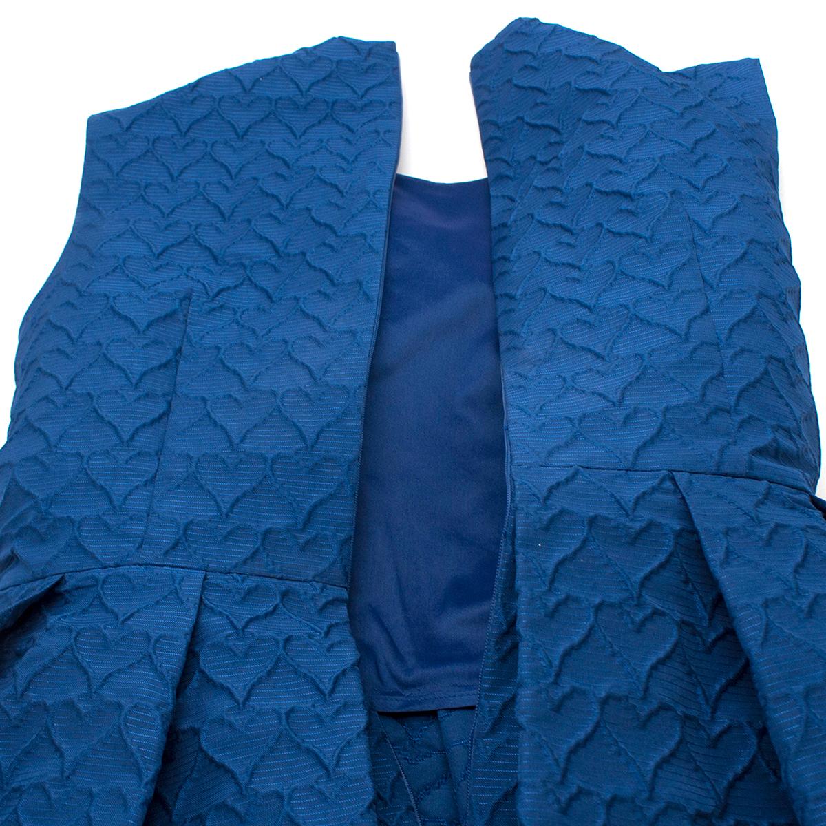 Women's REDValentino Blue Heart-cloque A-line Dress IT 38