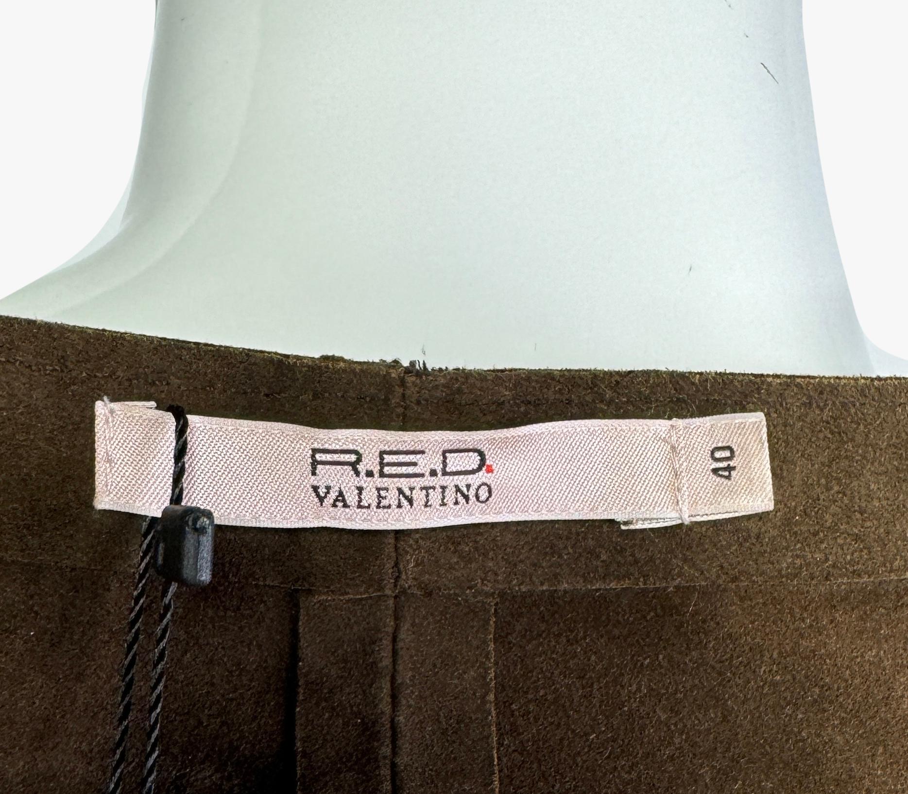 REDValentino mini boho brown suede lace dress For Sale 1