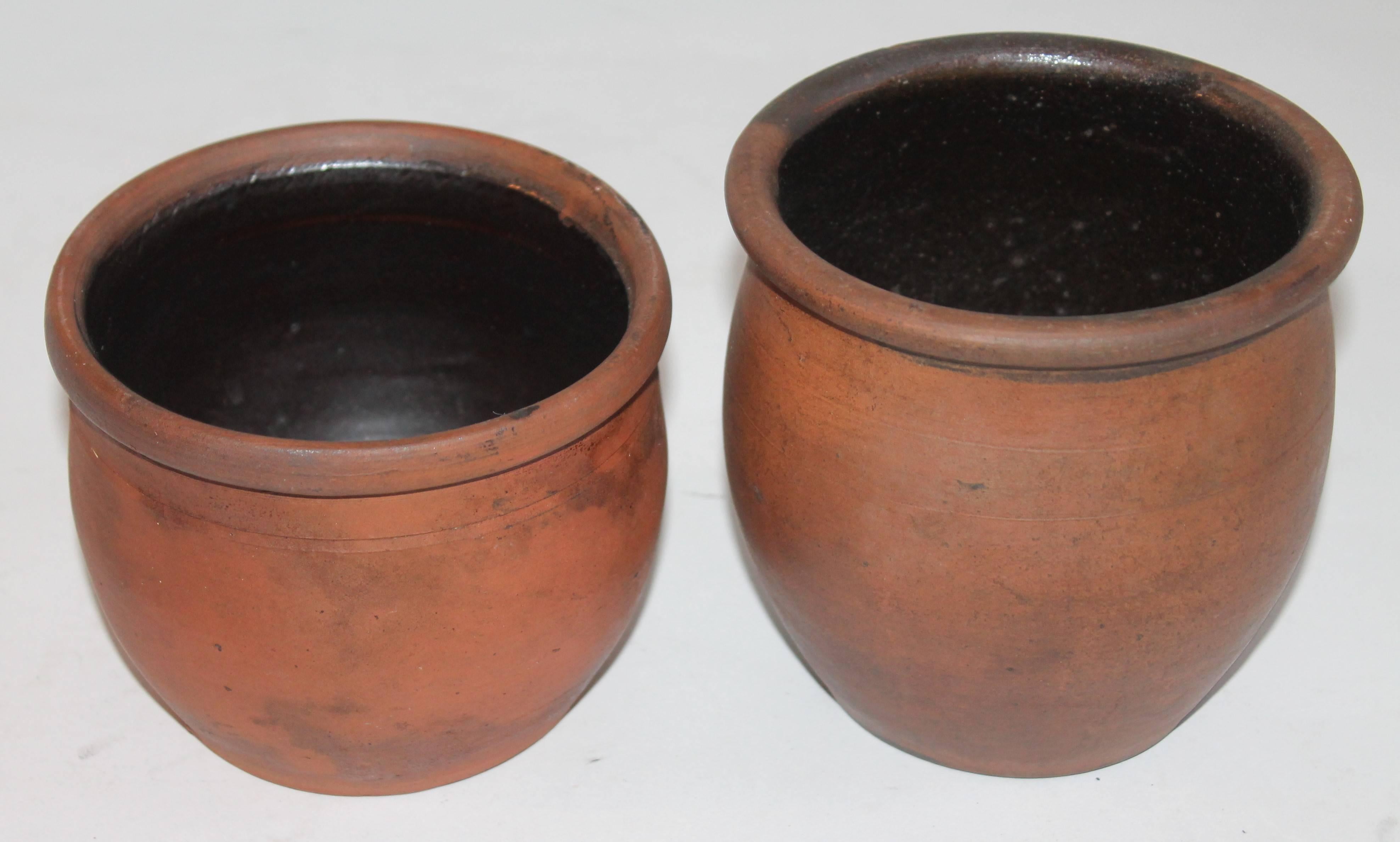 Other Redware Pennsylvania 19th Century Crocks, Two Pieces