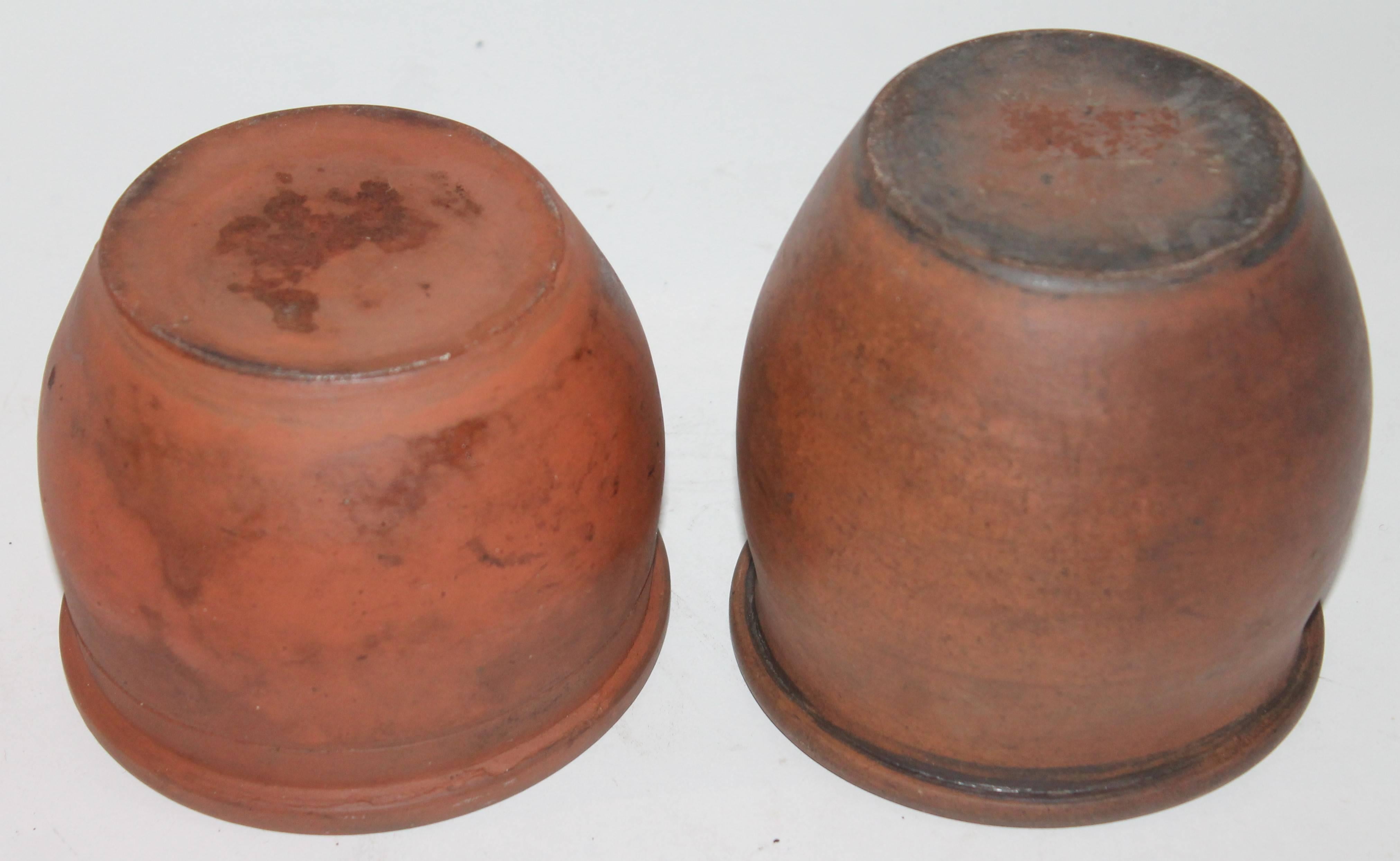 Pottery Redware Pennsylvania 19th Century Crocks, Two Pieces
