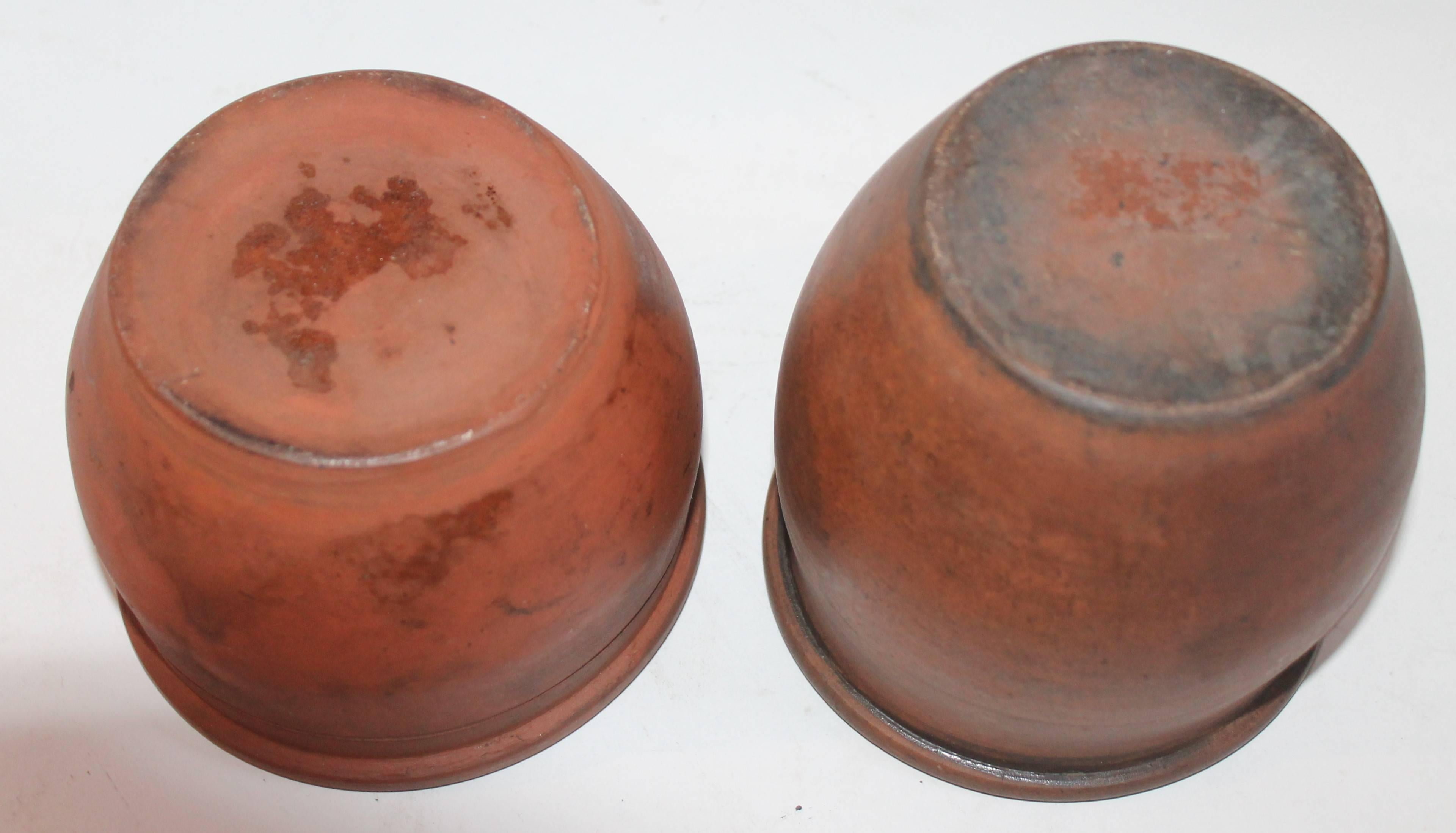 Redware Pennsylvania 19th Century Crocks, Two Pieces 1
