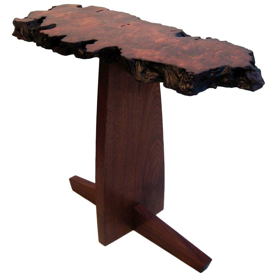 American Redwood and Walnut Console Table by Mira Nakashima, 2006
