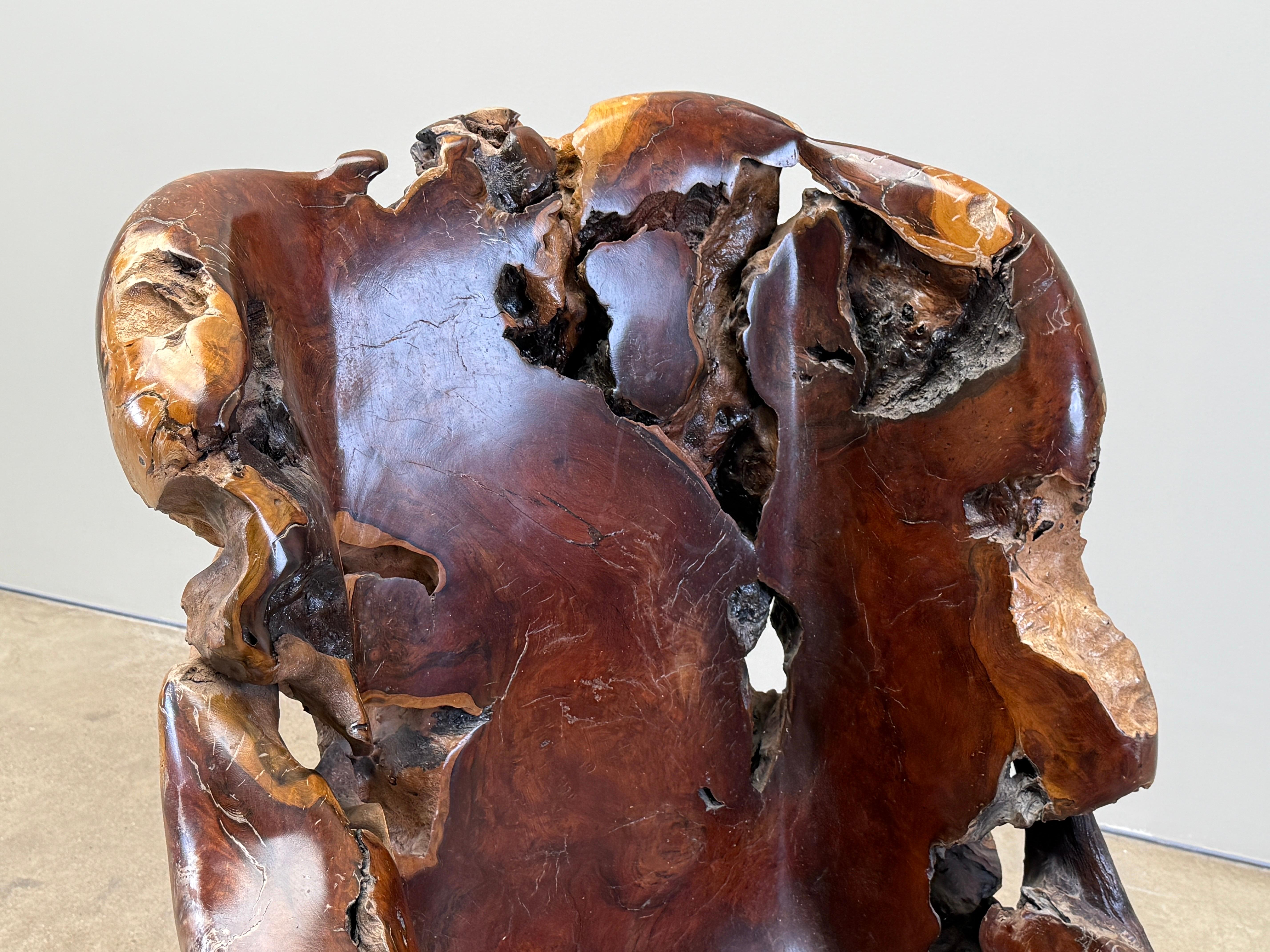 Sedia Studio A di Clifford Short in radica di legno rosso in vendita 9