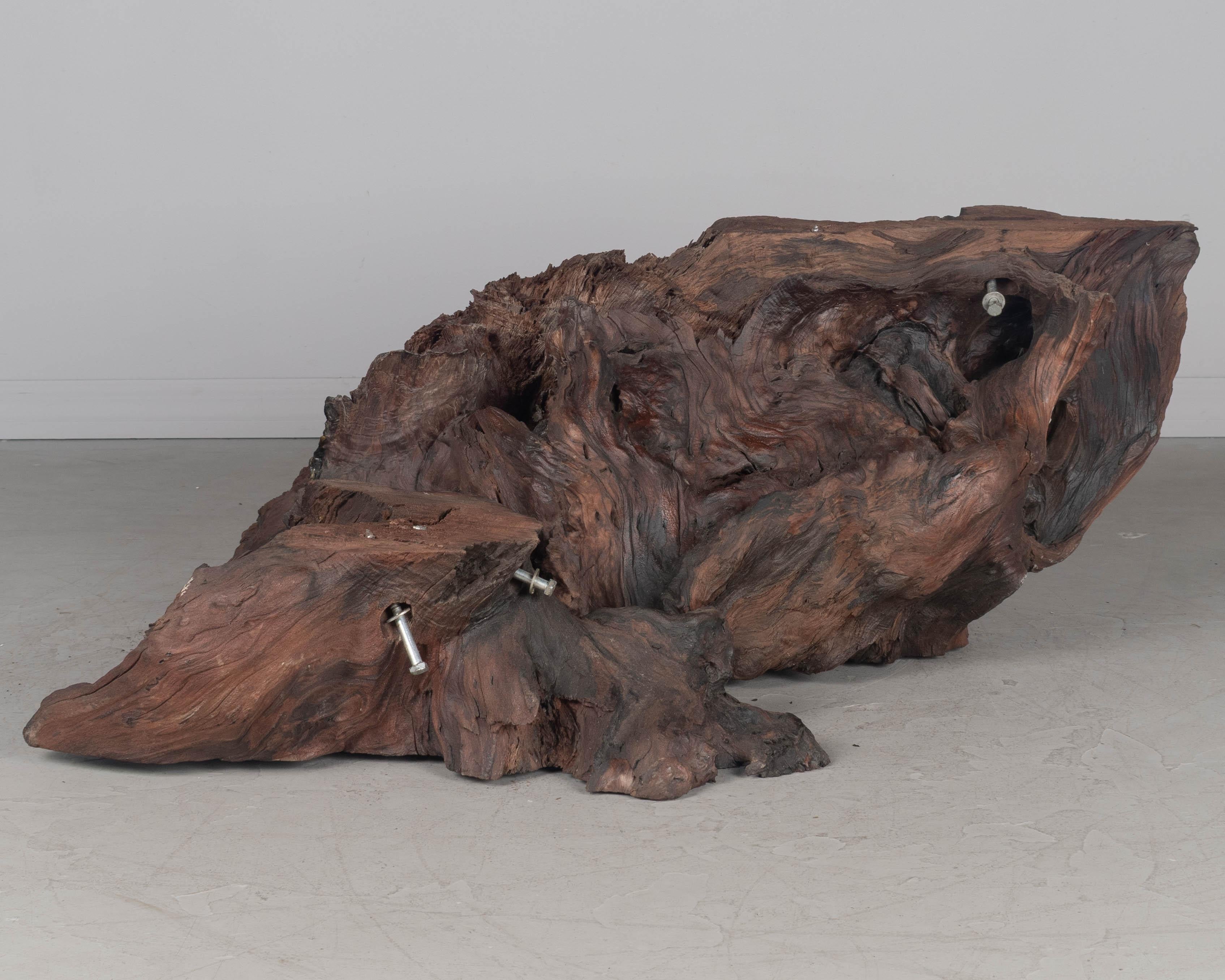 Redwood Live Edge Tiered Coffee Table For Sale 6