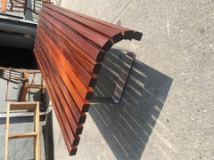 Redwood Mid Century Modern Wood Slat Coffee Table / Bench