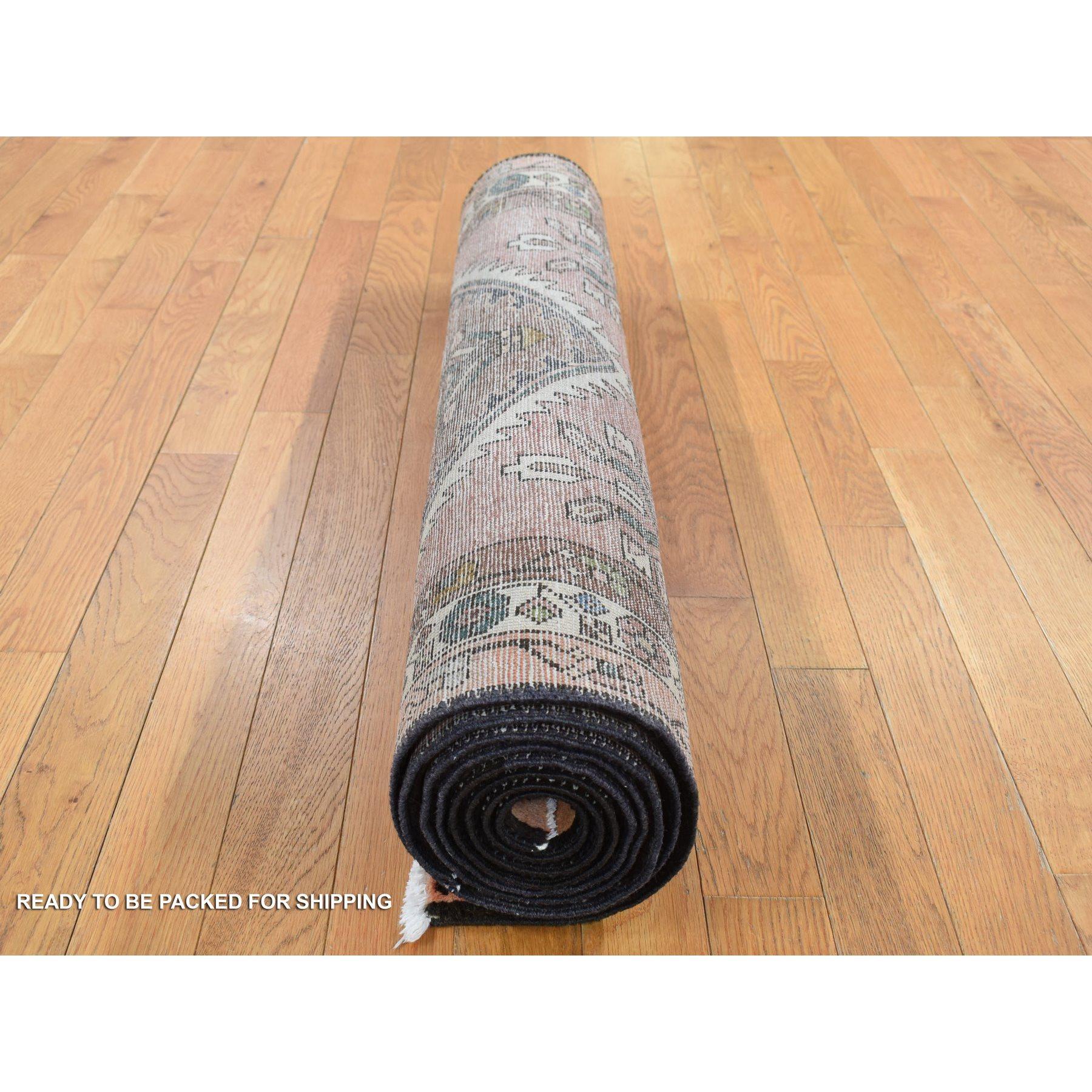 Redwood Red Vintage Persisch Malayer Reine Wolle Handgeknüpft Breite Läufer Teppich im Angebot 2