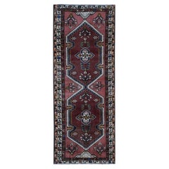 Redwood Red Retro Persian Malayer Pure Wool Hand Knotted Wide Runner Rug