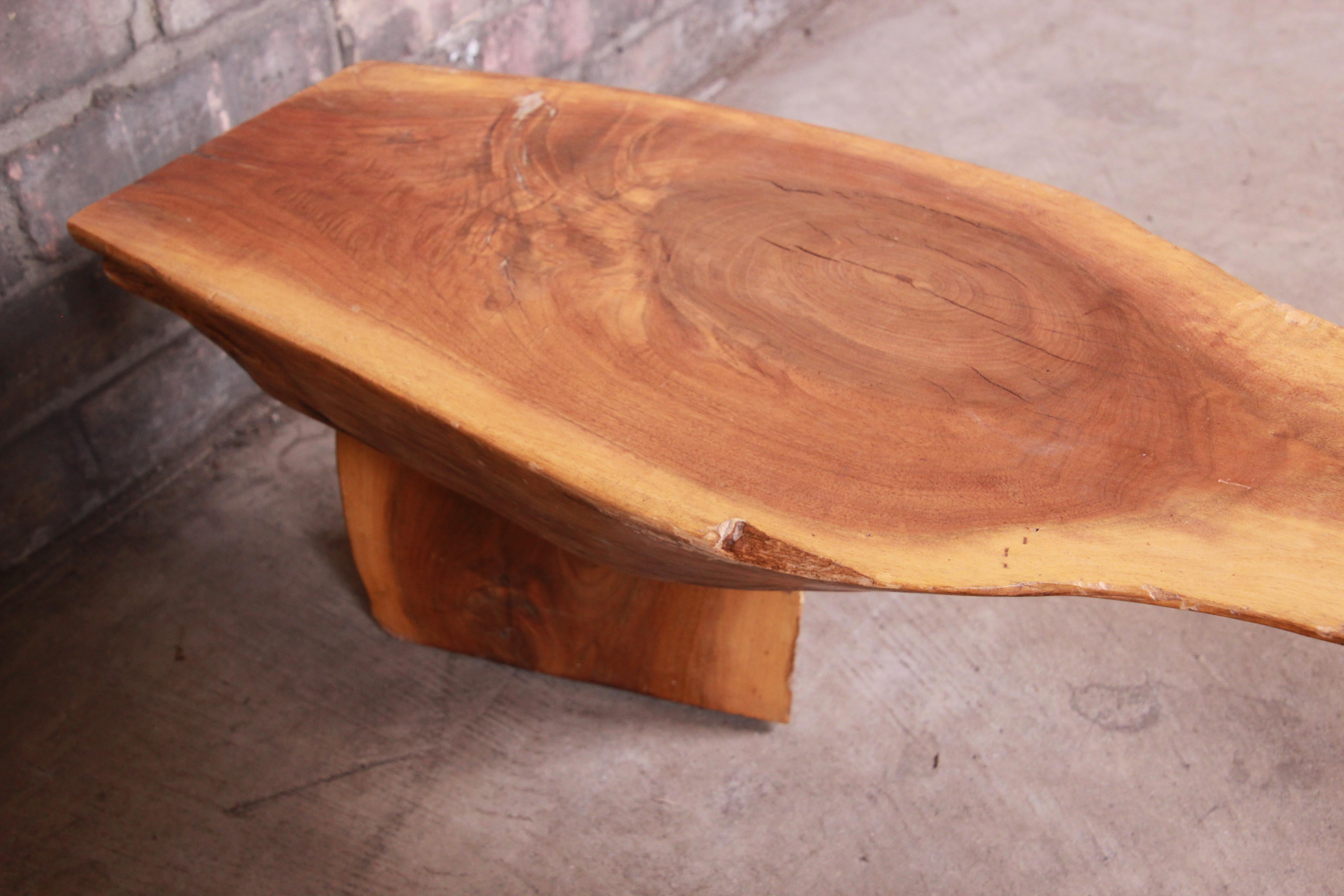 Redwood Rustic Live Edge Low Coffee Table or Occasional Side Table 4