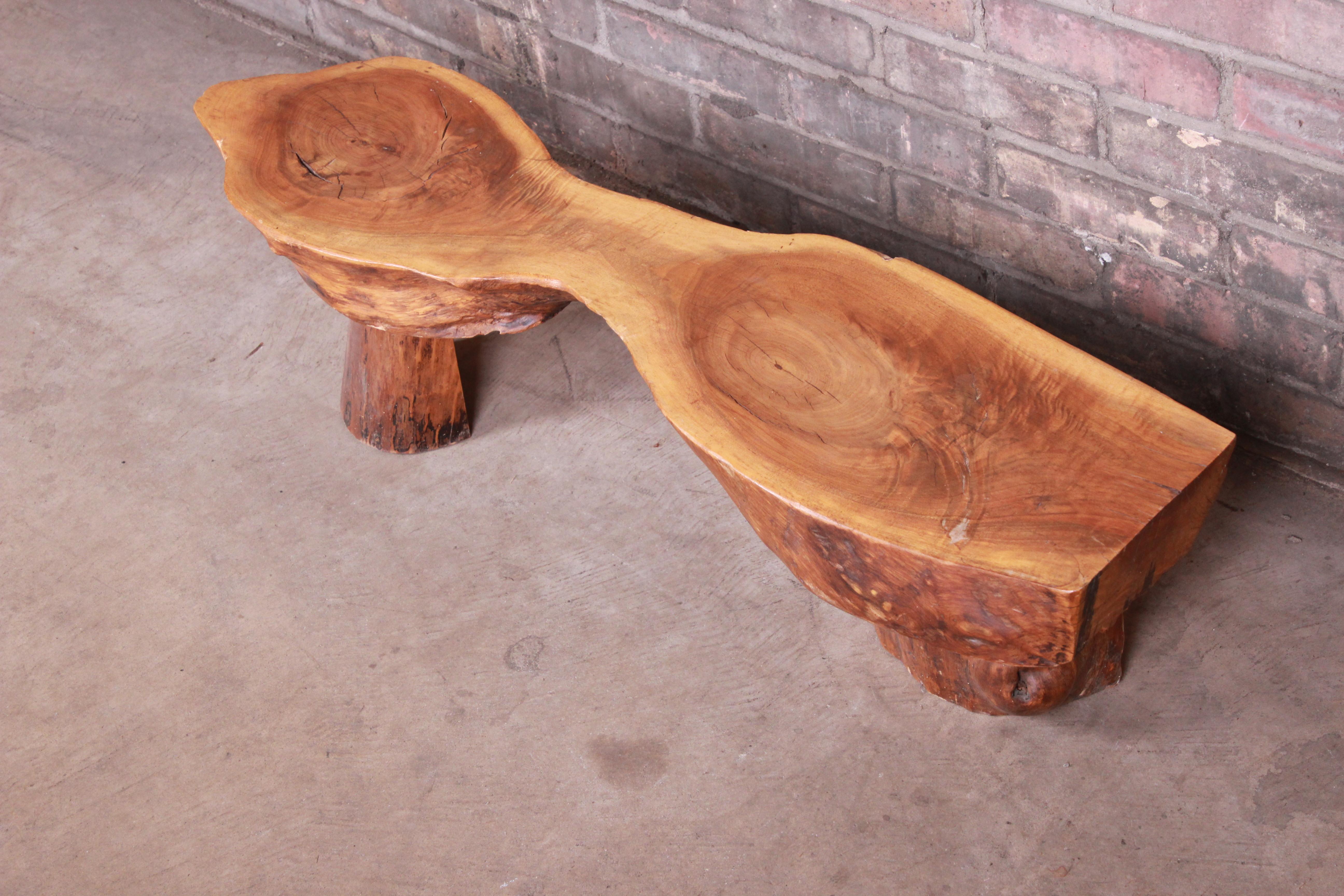 redwood side table