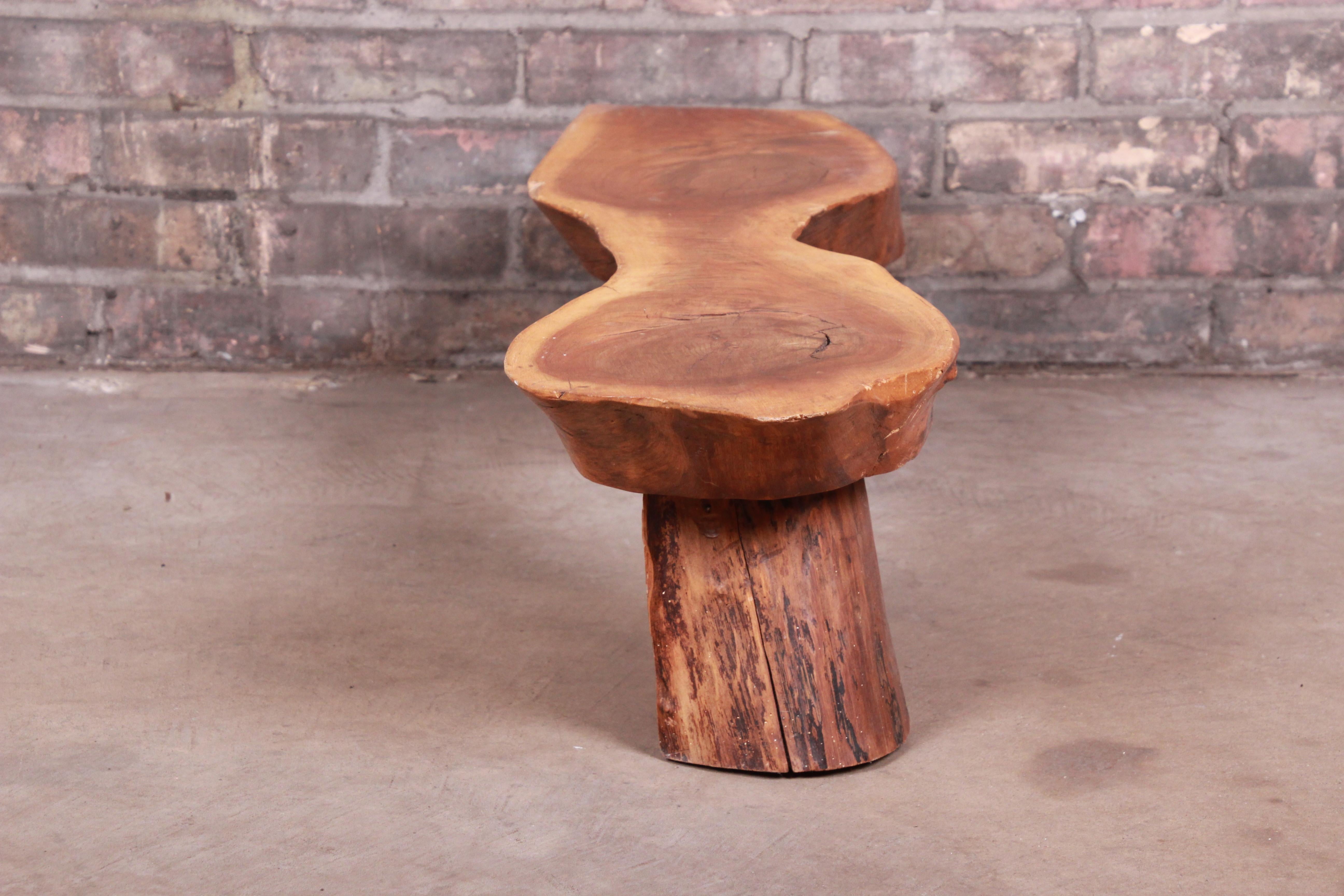 Redwood Rustic Live Edge Low Coffee Table or Occasional Side Table 2