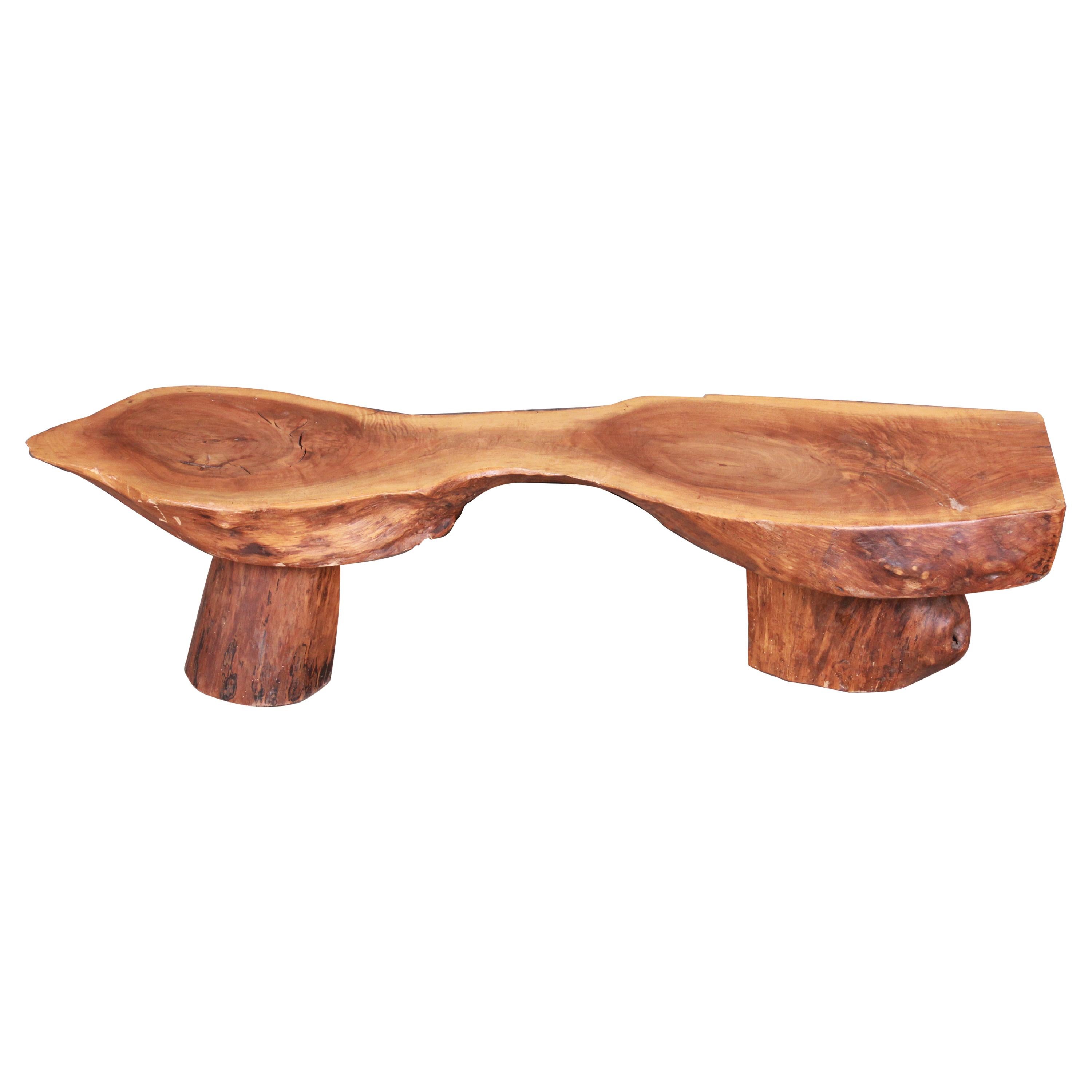 Redwood Rustic Live Edge Low Coffee Table or Occasional Side Table