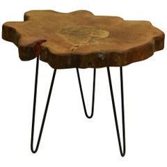 Redwood Tree Live Edge Coffee Table with Hairpin Legs / LECT110