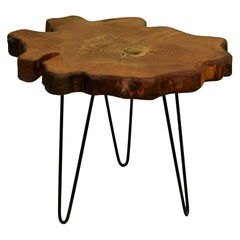 Redwood Tree Live Edge Coffee Table with Hairpin Legs / LECT113