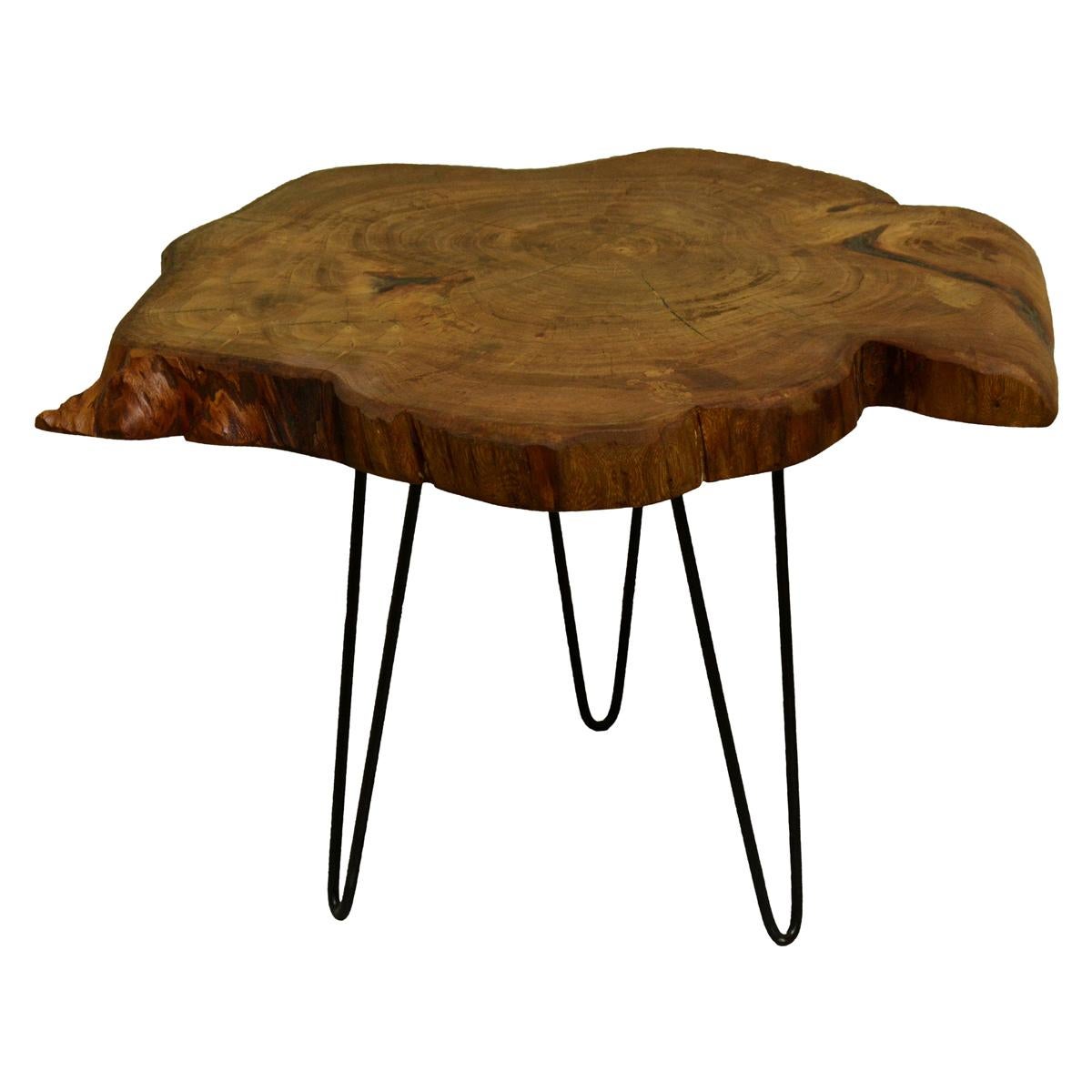 Redwood Tree Live Edge Coffee Table with Hairpin Legs / LECT142 For Sale