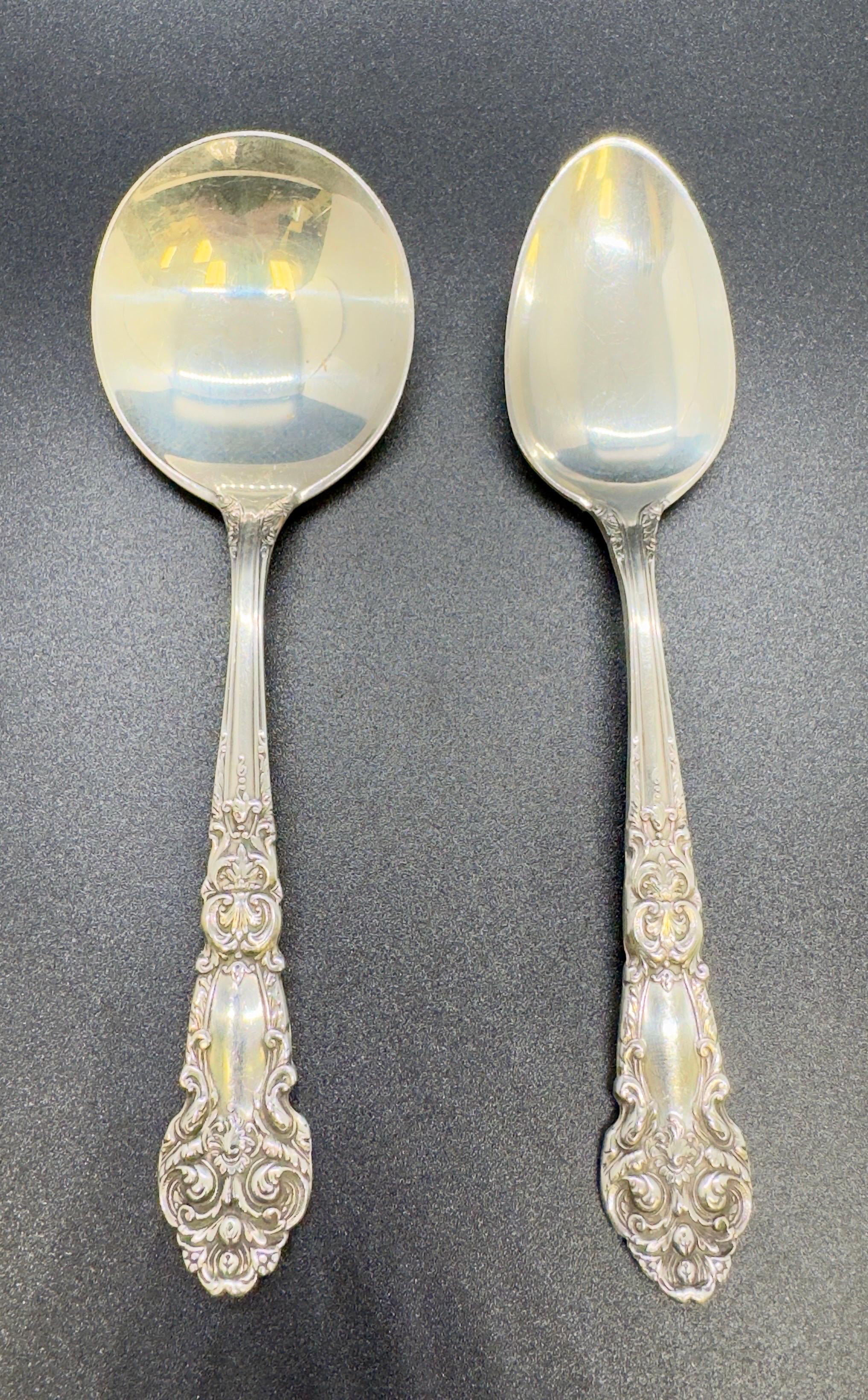 Reed and Barton Art Nouveau Serling Silver Dinner Flatware set, 72 Pcs 3