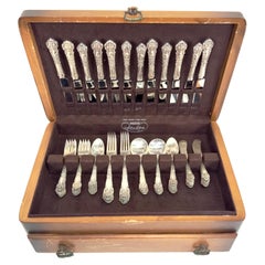 Reed and Barton Art Nouveau Serling Silver Dinner Flatware set, 72 Pcs 