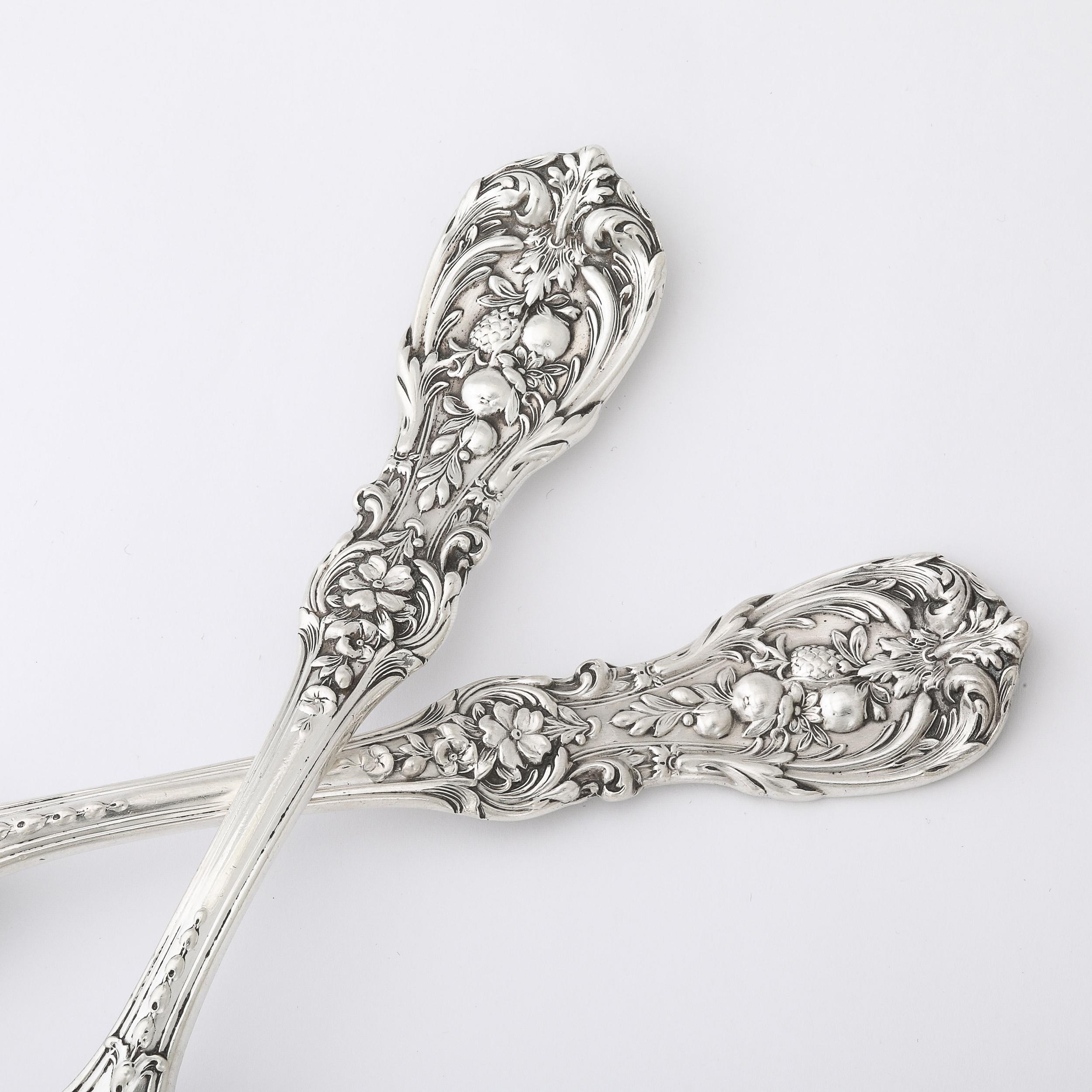 Neoclassical Reed and Barton Francis I Pattern Sterling Silver Serving Spoon & Fork Set  For Sale