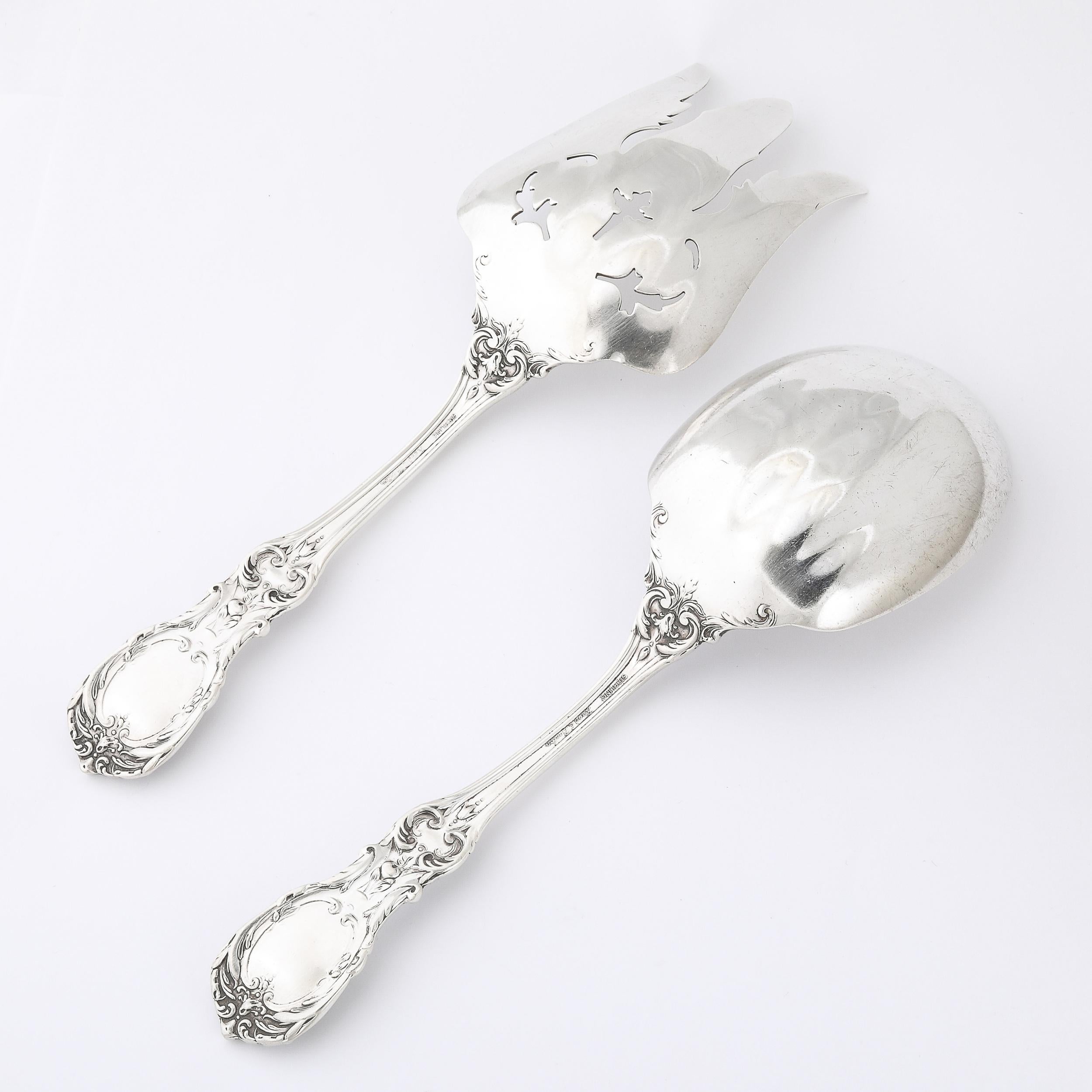 Reed and Barton Francis I Pattern Sterling Silver Serving Spoon & Fork Set  For Sale 2