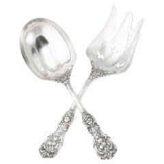 Retro Reed and Barton Francis I Pattern Sterling Silver Serving Spoon & Fork Set 