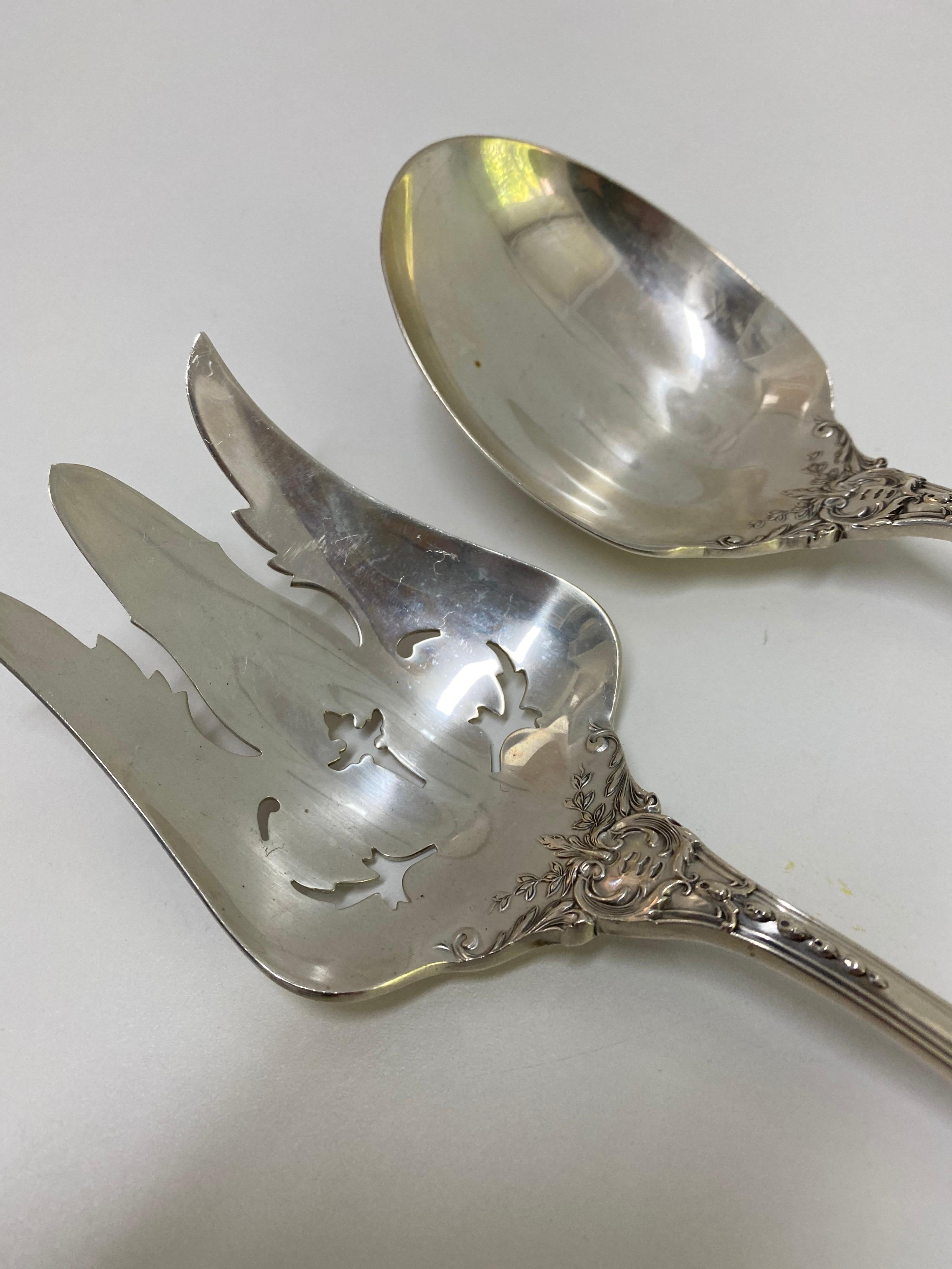 Reed and Barton Francis I Sterling Salad Set In Good Condition For Sale In Stockton, NJ
