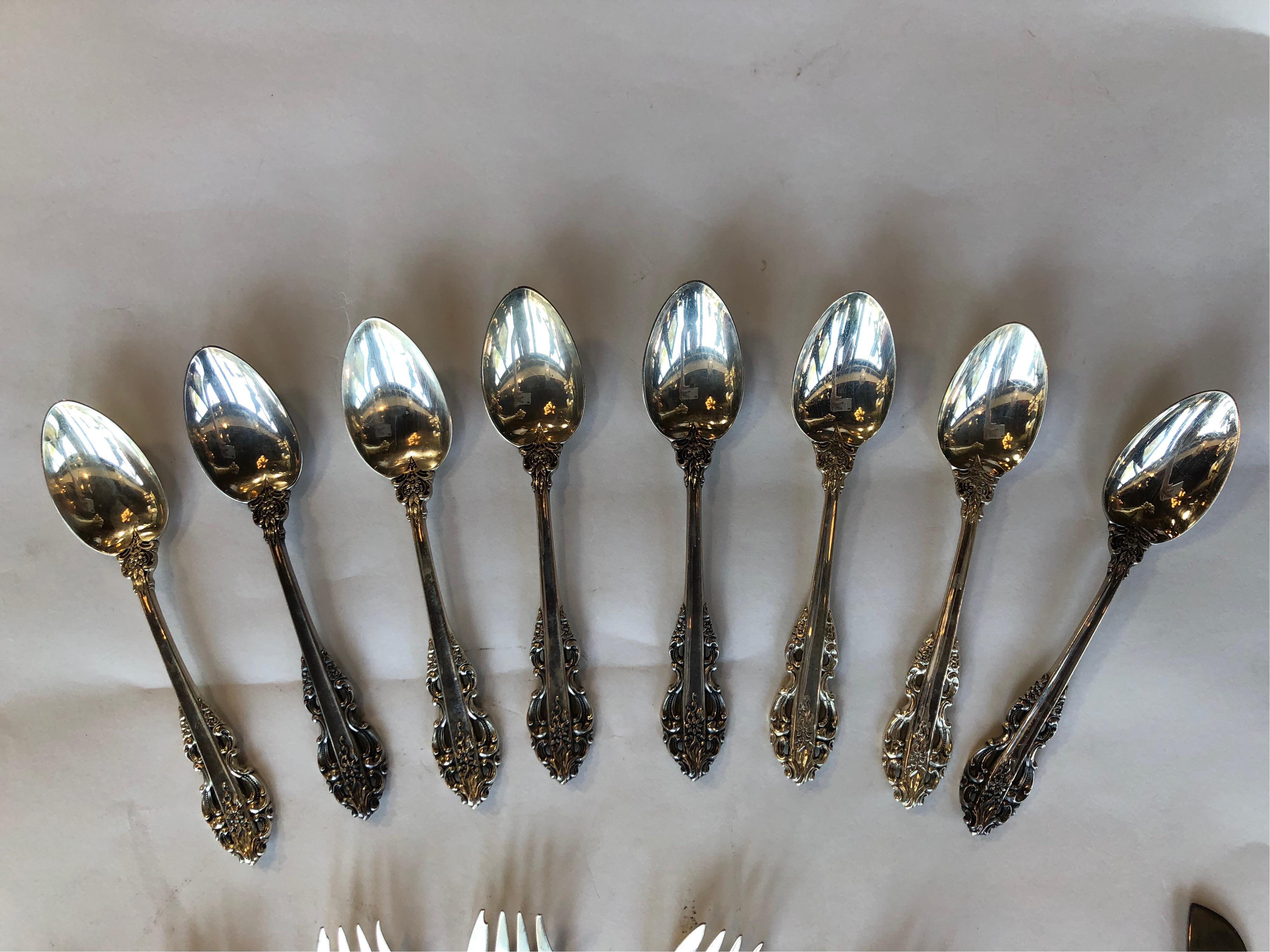 Ensemble de huit vêtements en argent Reed and Barton Bon état - En vente à Los Angeles, CA