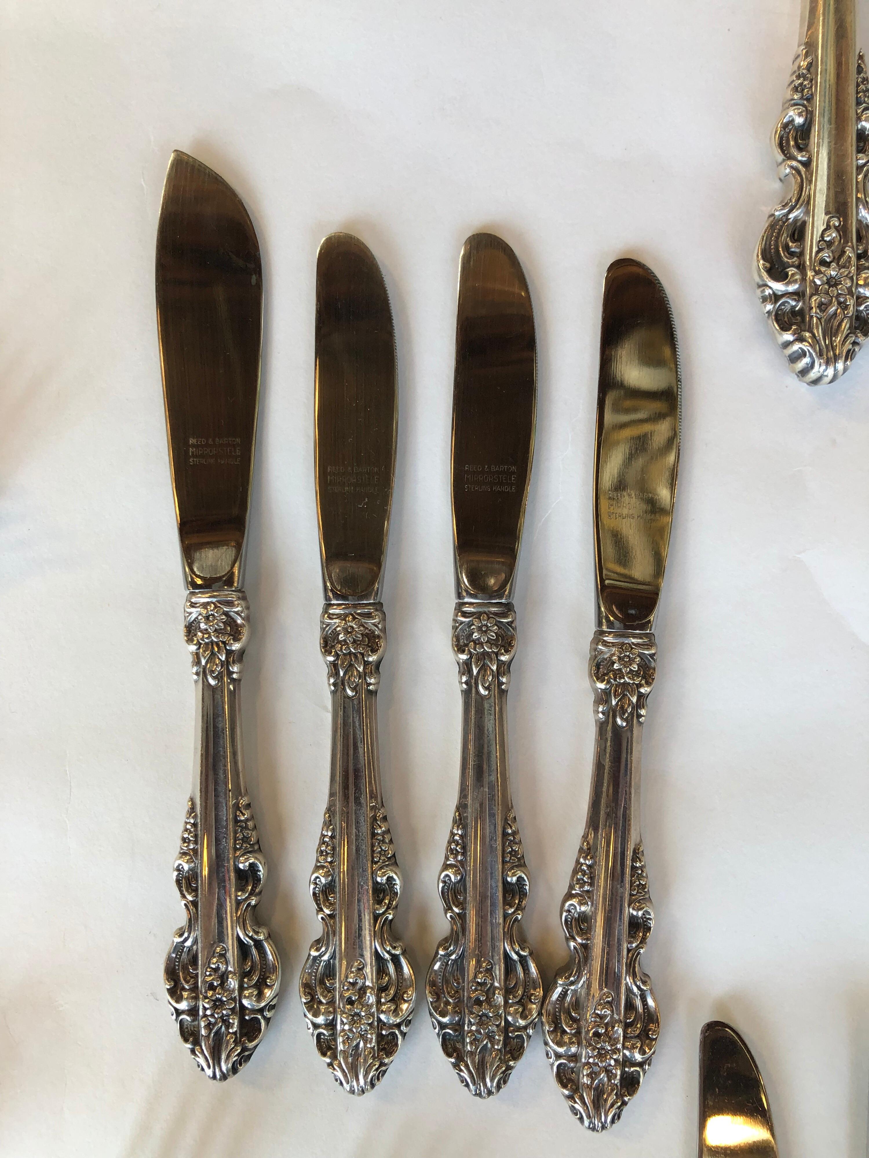 Sterling Silver Reed and Barton Set of Eight Silverwear For Sale