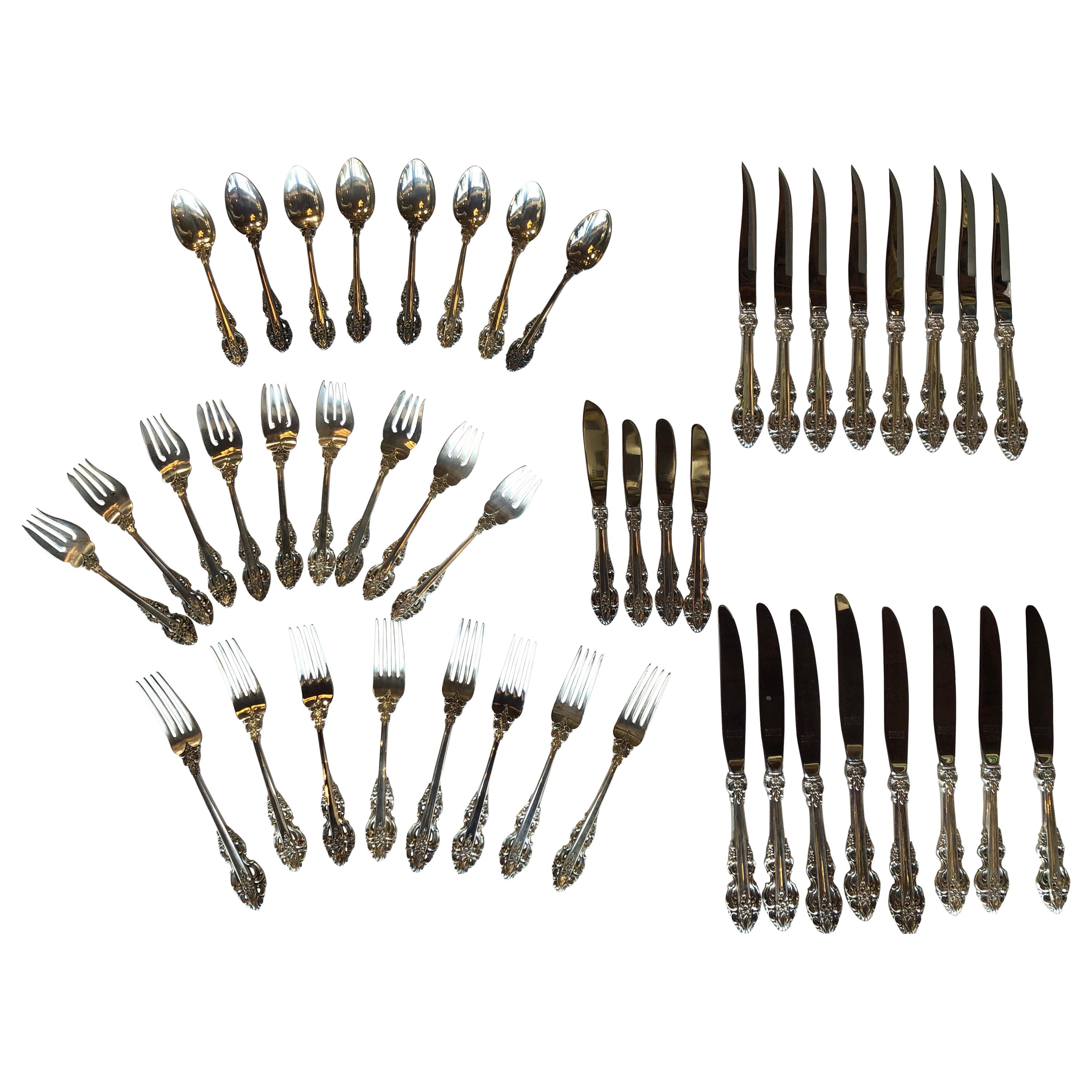 Reed and Barton Set of Eight Silverwear For Sale