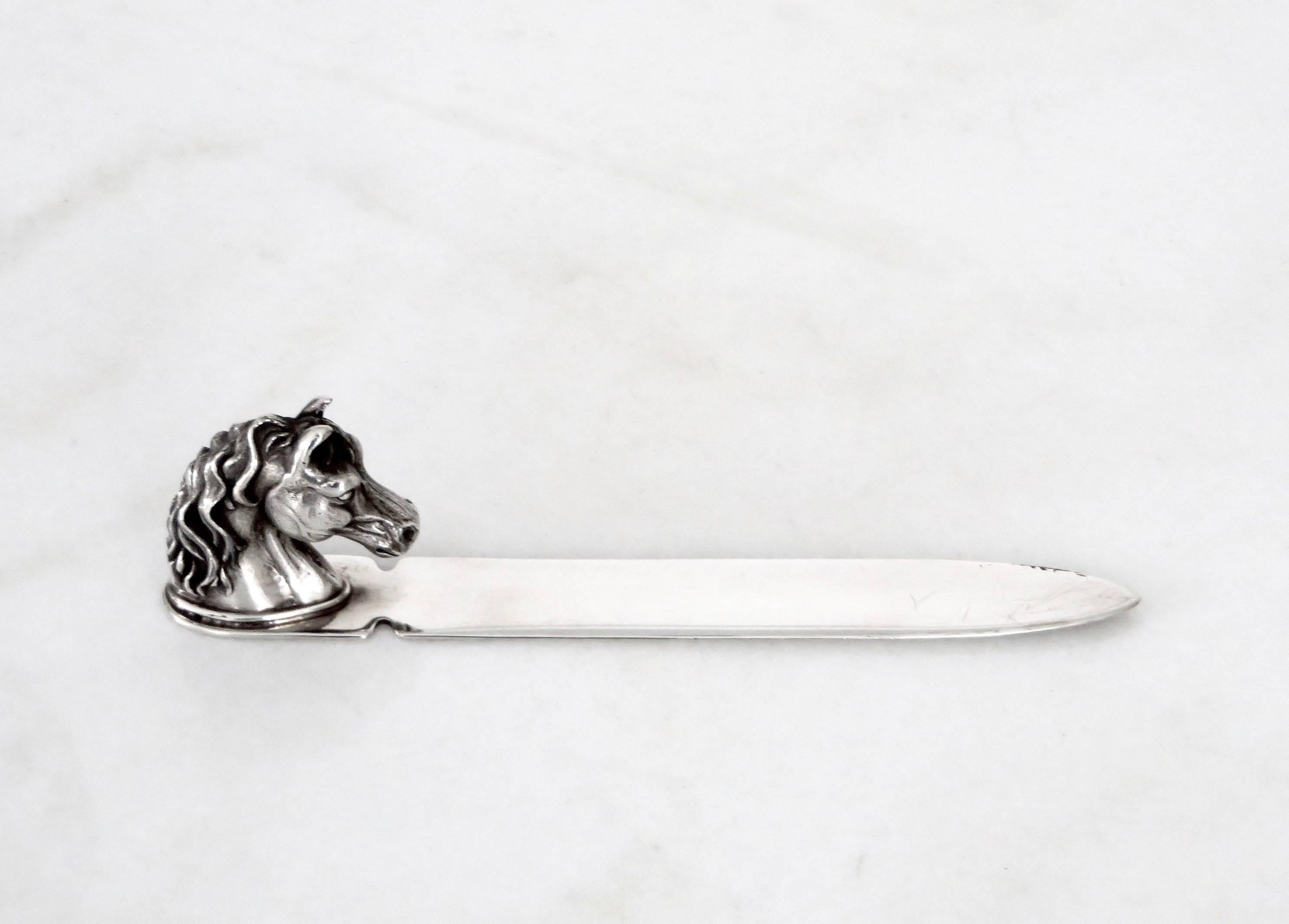 American Reed and Barton Silver Plate Letter Opener Featuring a Horse Head
