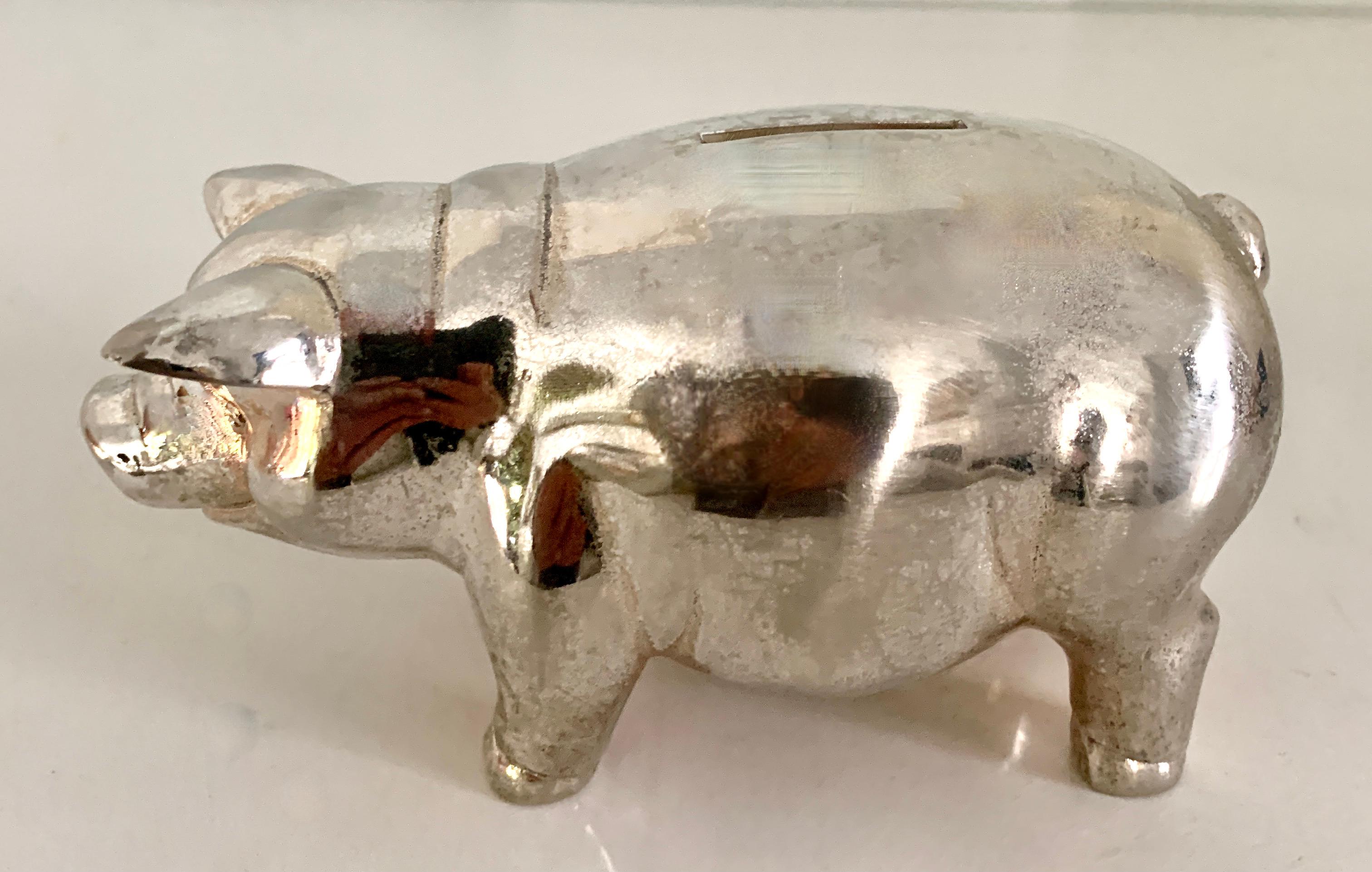 Reed and Barton Silver Plate Piggy Bank In Good Condition In Los Angeles, CA