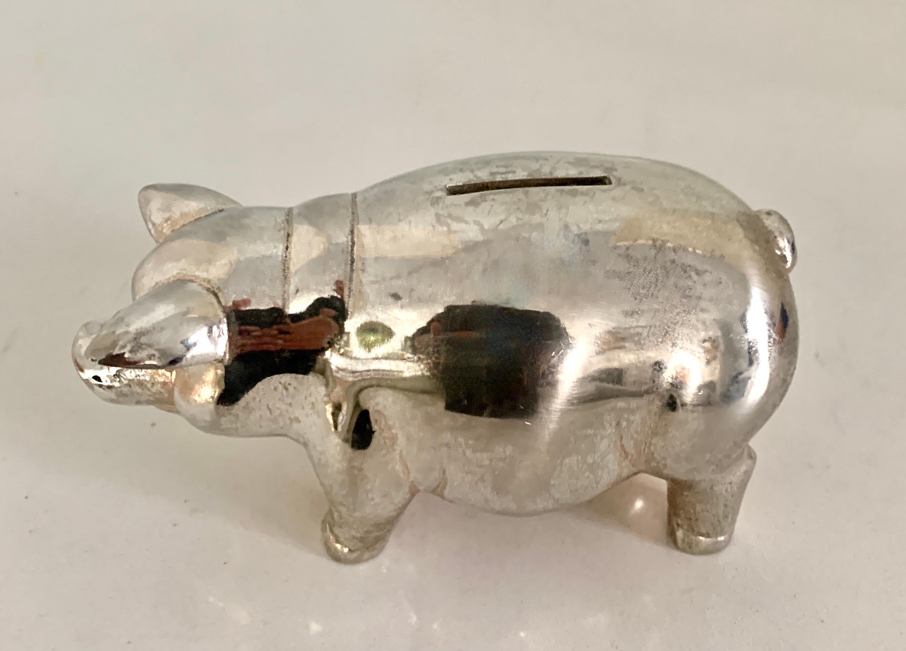 20th Century Reed and Barton Silver Plate Piggy Bank